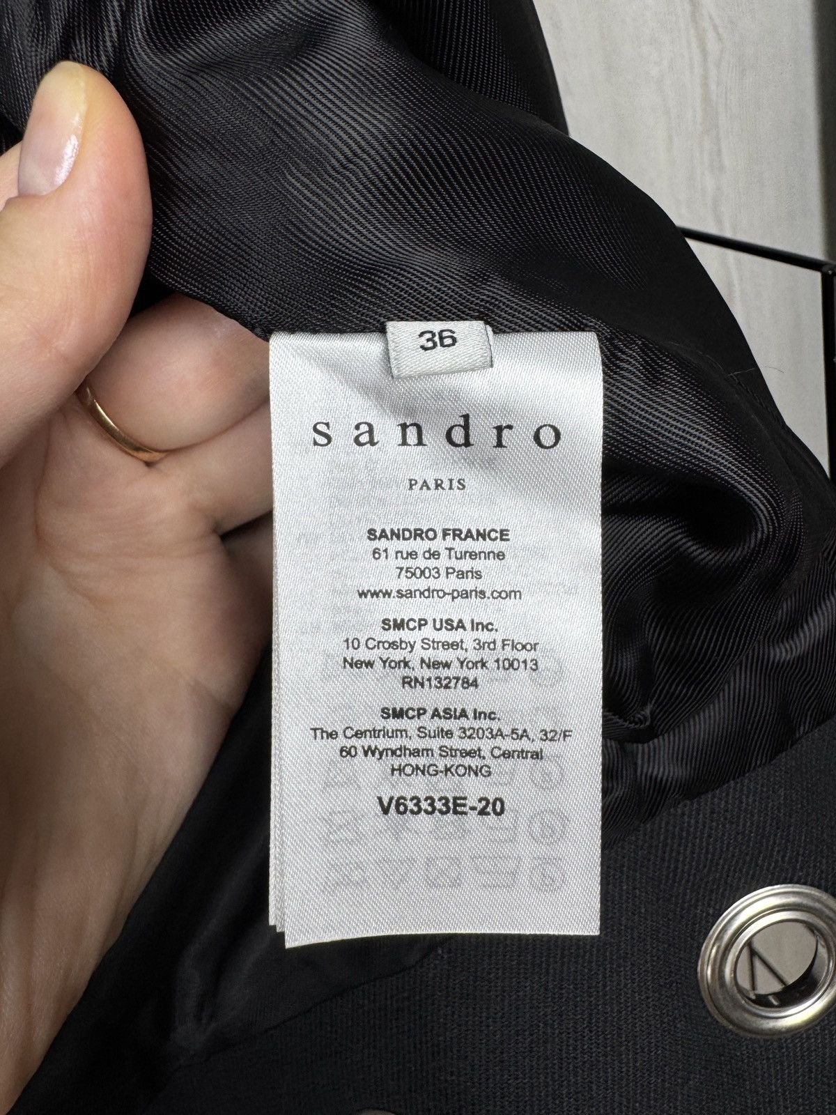 Sandro Sandro Paris black cotton spring summer 2020 blazer jacket Size XS / US 0-2 / IT 36-38 - 8 Thumbnail