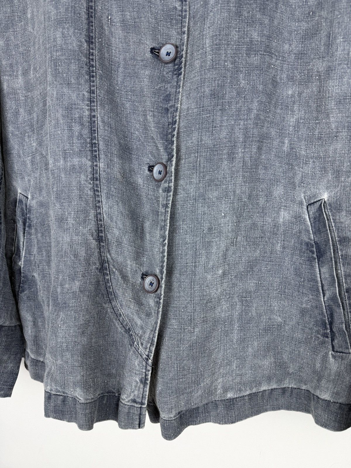 OSKA OSKA Blue Linen Washed Button Up Jacket Blazer Coat Size 2 Size M / US 6-8 / IT 42-44 - 7 Thumbnail