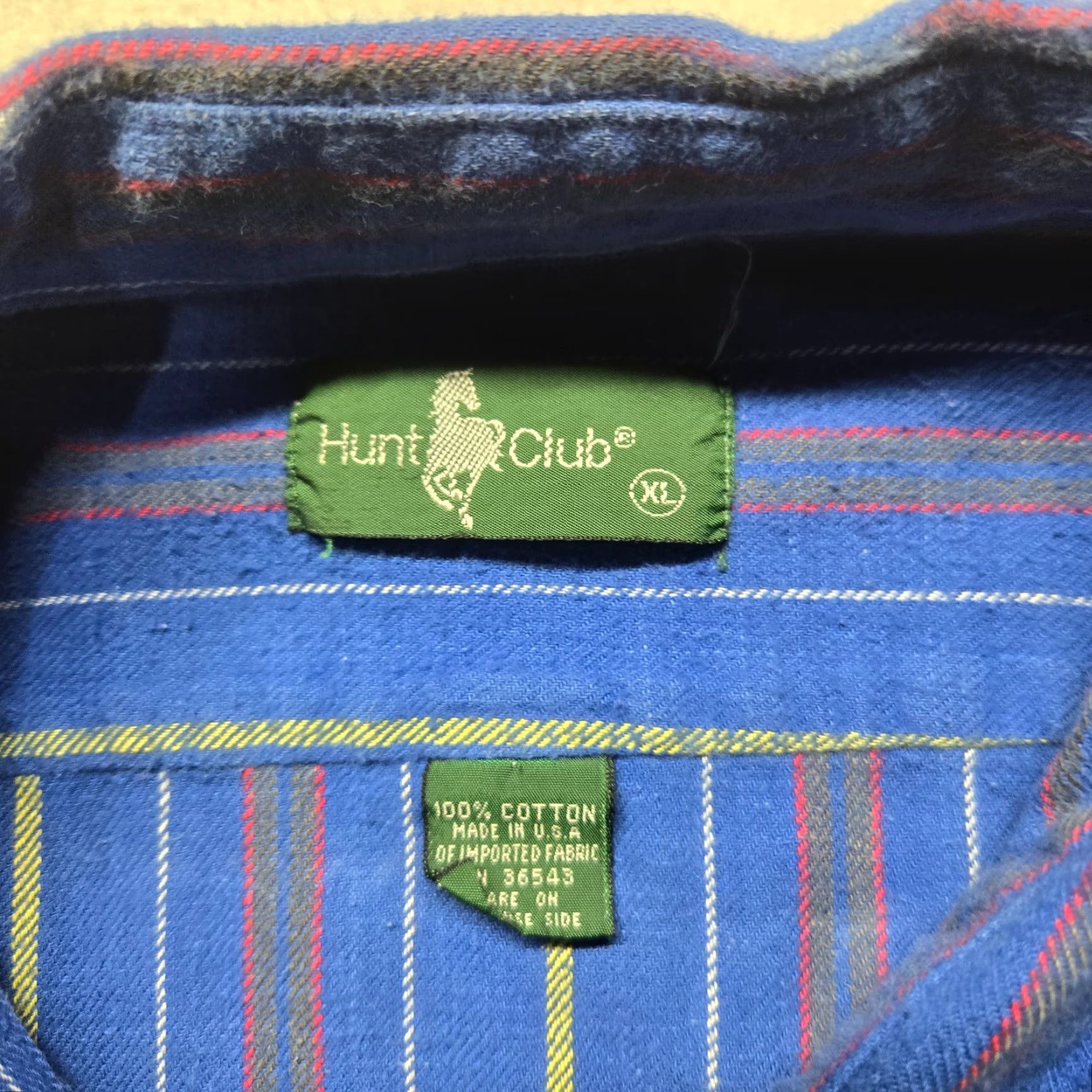 Vintage Hunt Club Shirt Button-Up XL Men's Blue Striped Flannel 100% Cotton Long Sleevecollar Down Button-Down Casual Workwear 90s? Size US XL / EU 56 / 4 - 2 Thumbnail
