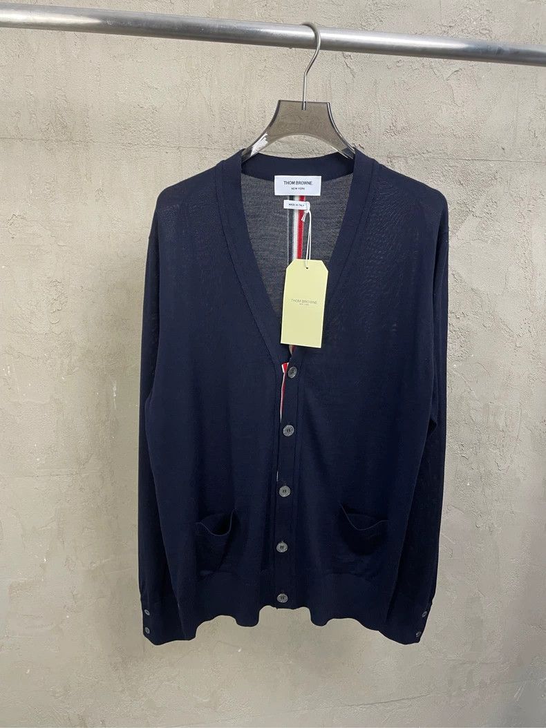 Thom Browne Thom browne Four-striped wool cardigan with colorful stripe Size US L / EU 52-54 / 3 - 1 Thumbnail