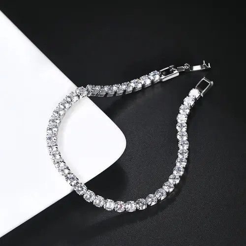 VIBE Tennis trendy crystal bracelet for men streetwear Size ONE SIZE - 5 Thumbnail