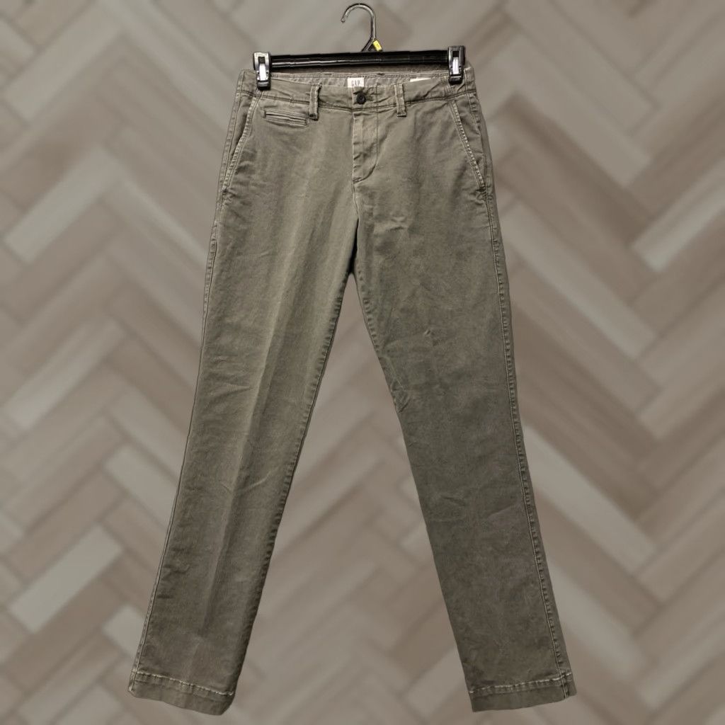 Gap GAP Pants Men Slim Chino 30x32 Gray Stretch Straight Leg Casual Workwear 5-Pocket City Preppy Modern Mens Size US 30 / EU 46 - 1 Thumbnail
