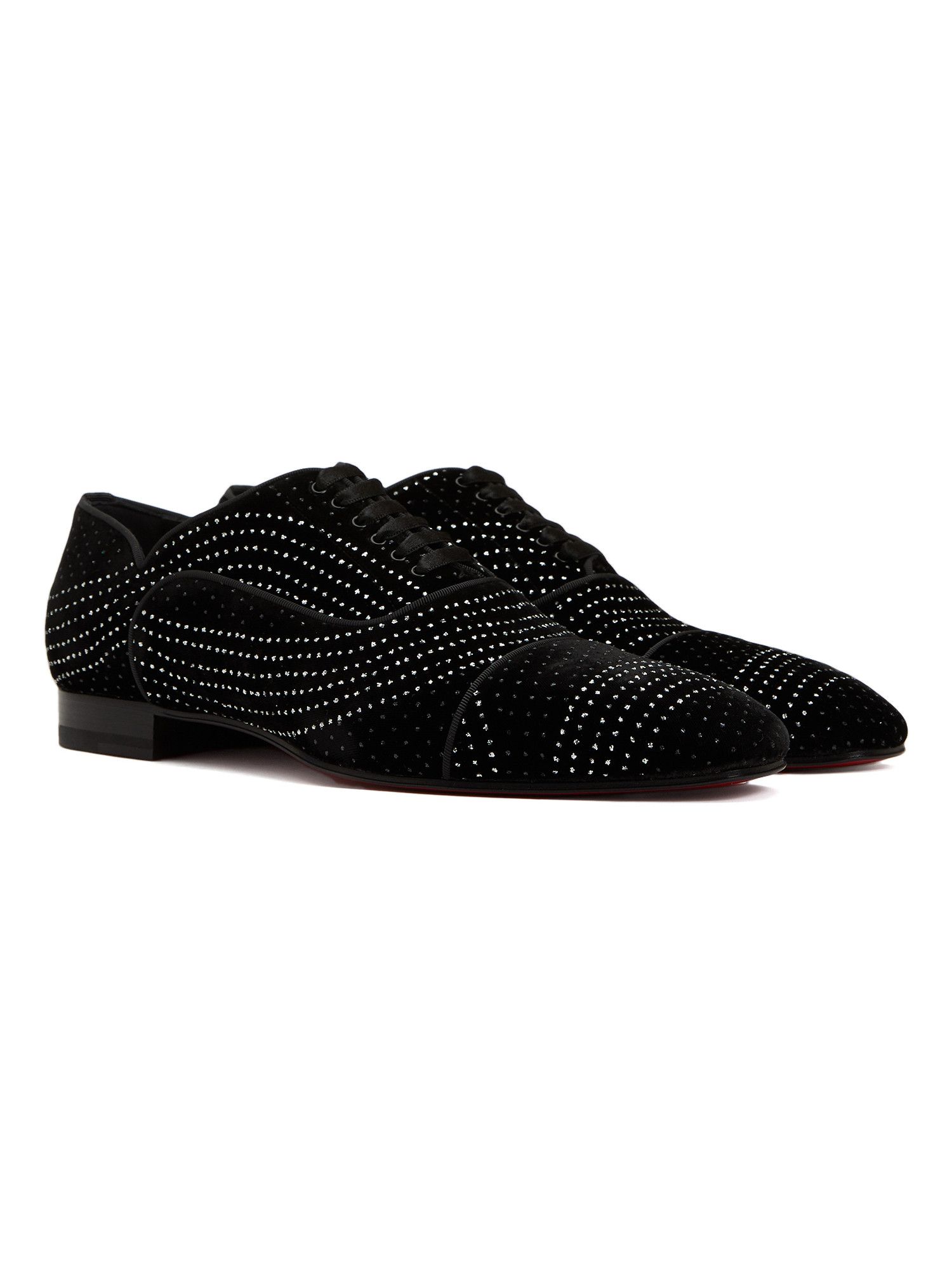 Christian Louboutin CHRISTIAN LOUBOUTIN Greggy Chick black studded velvet shoes Size US 10 / EU 43 - 1 Thumbnail