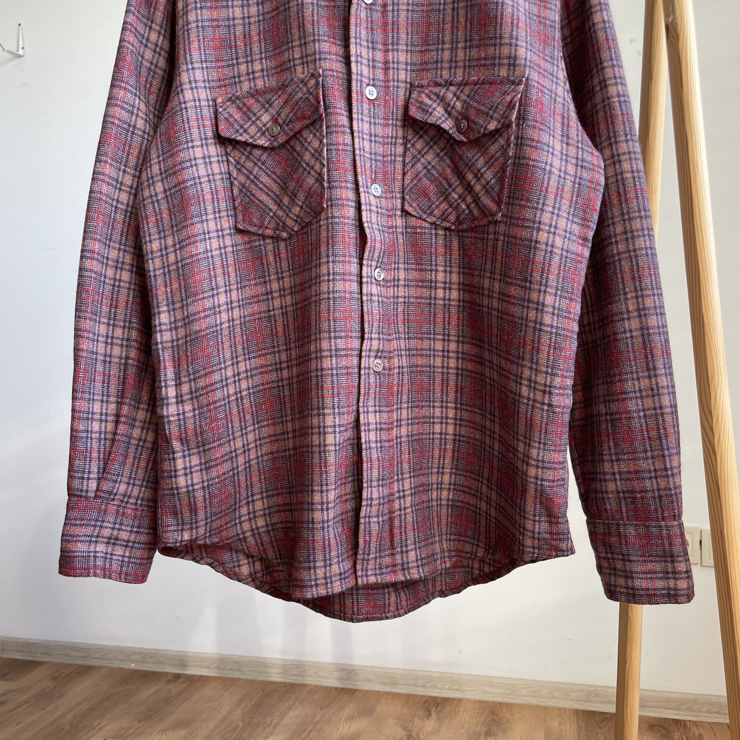Vintage Western Gentelman VTG 70s Plaid Flannel Loop Collar Shirt Size US M / EU 48-50 / 2 - 5 Thumbnail