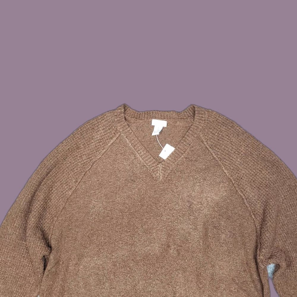 Vintage Rue21 Sweater Womens M Brown Long Sleeve V-Neck Scalloped Hem Pullover New Size M / US 6-8 / IT 42-44 - 1 Thumbnail