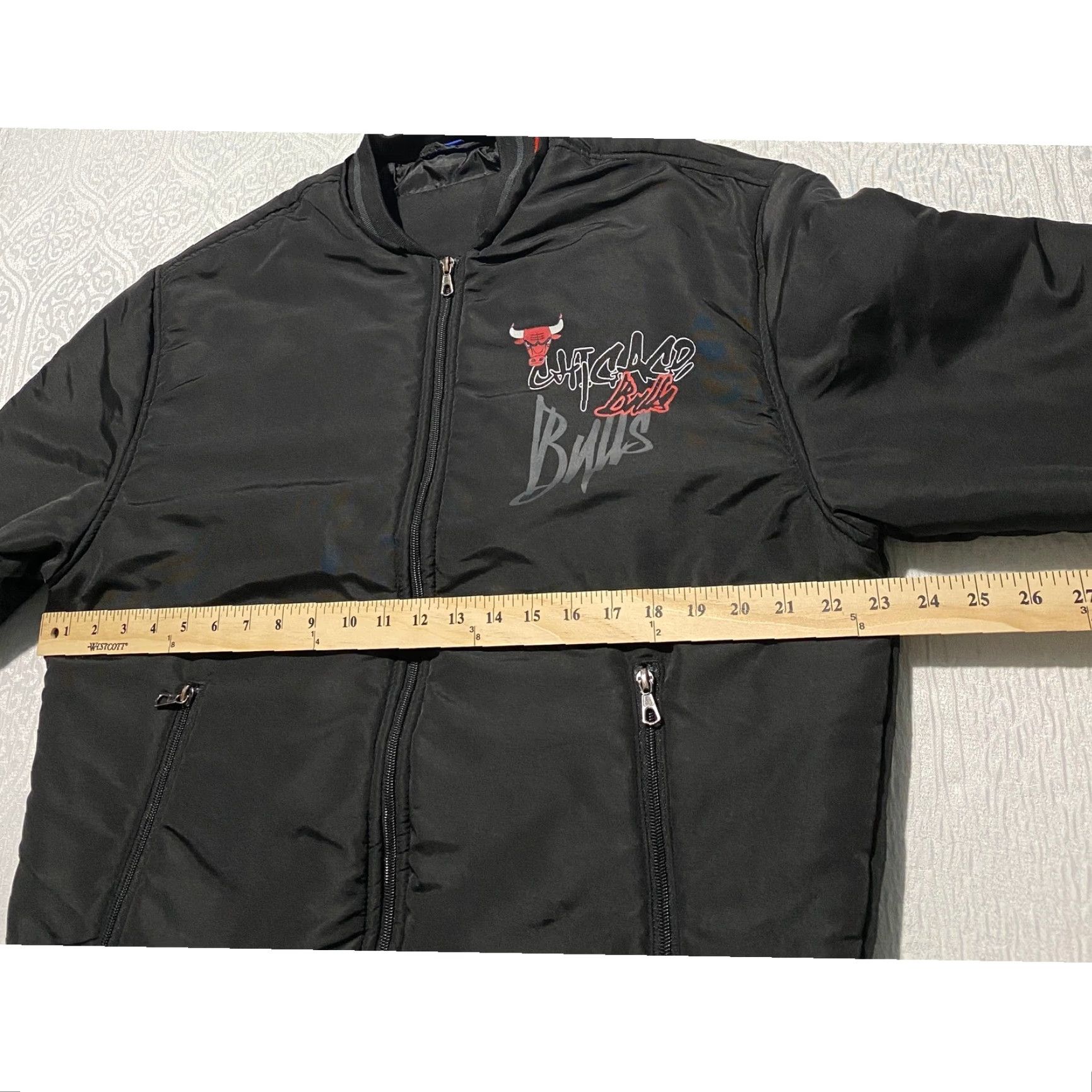 Vintage DeFacto NBA Chicago Bulls Bomber Jacket Mens Medium Black Red Full Zip Varsity Size US M / EU 48-50 / 2 - 8 Thumbnail