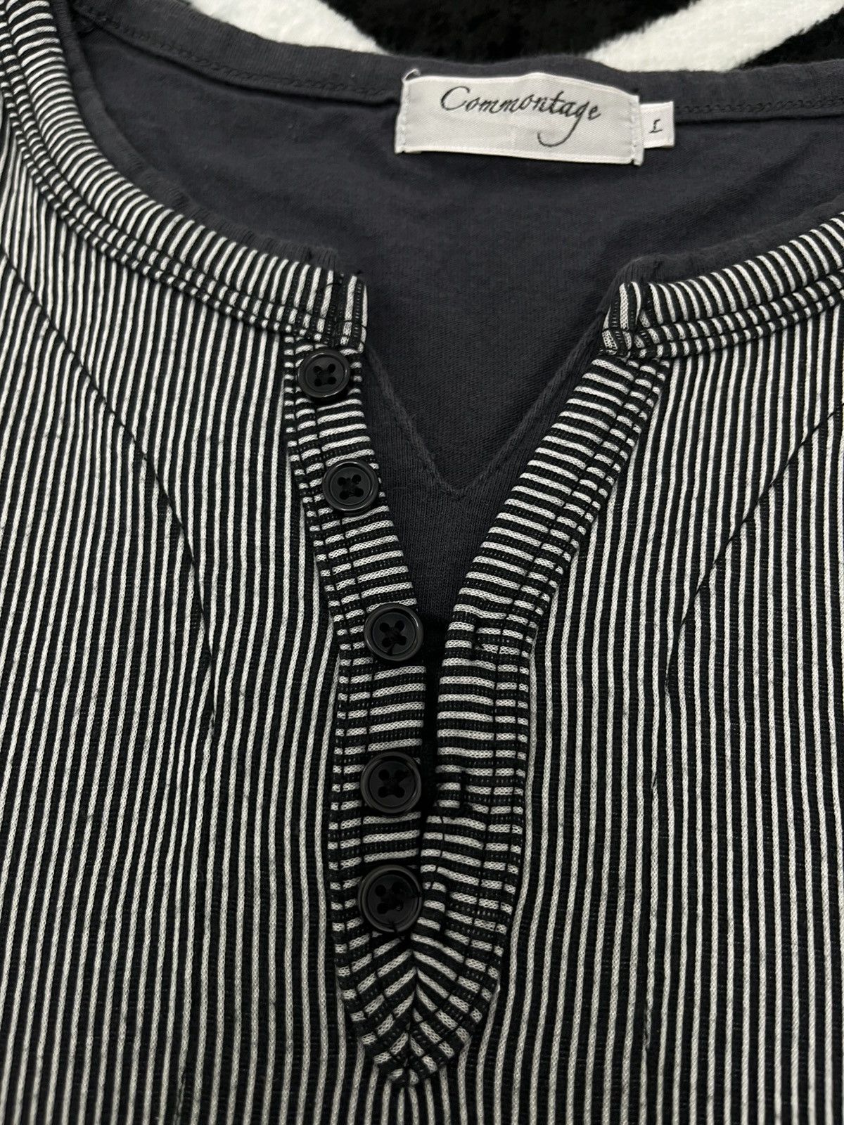 Japanese Brand Commontage Pinstripe LS Henley Shirt Casual Streetwear Size US L / EU 52-54 / 3 - 4 Thumbnail