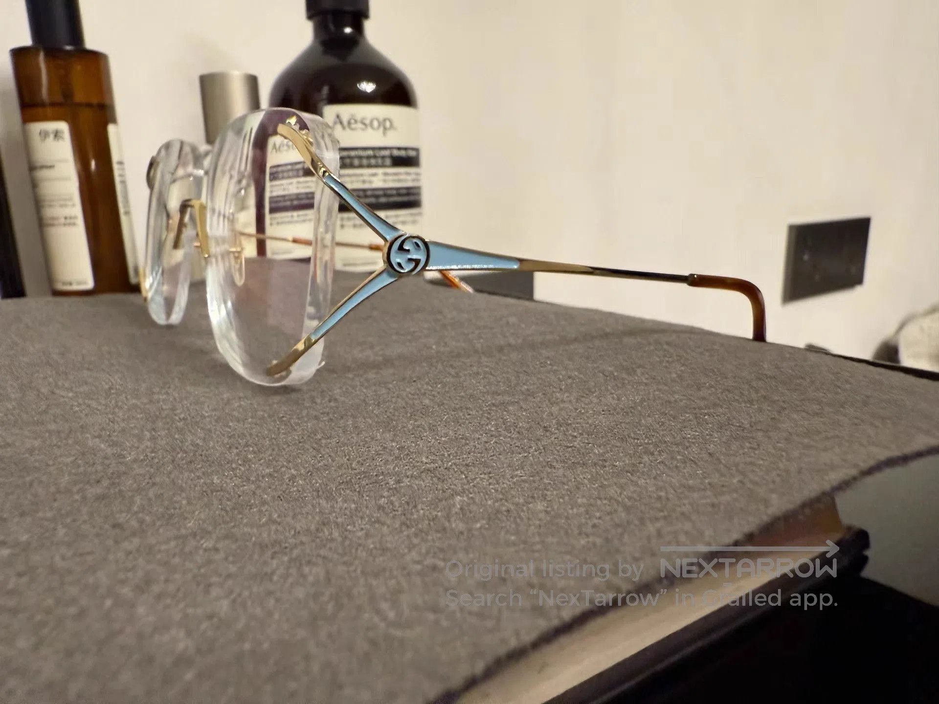 Gucci Gold Square Rimless Clear Lens Glasses. Size ONE SIZE - 6 Thumbnail