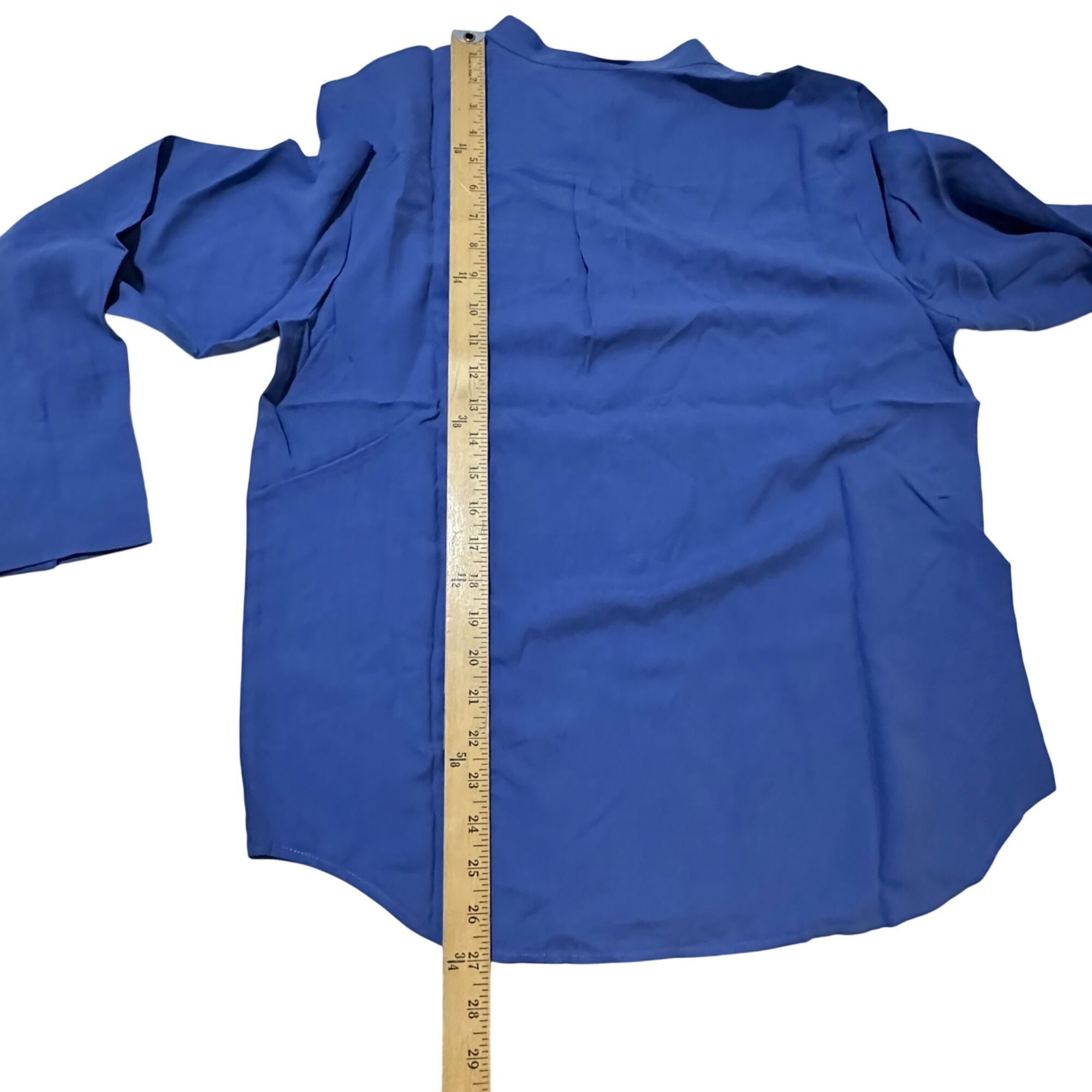 J.Crew J. Crew Blue Silk Long-Sleeve Button-Front Band Collar Shirt Size L / US 10 / IT 46 - 10 Thumbnail