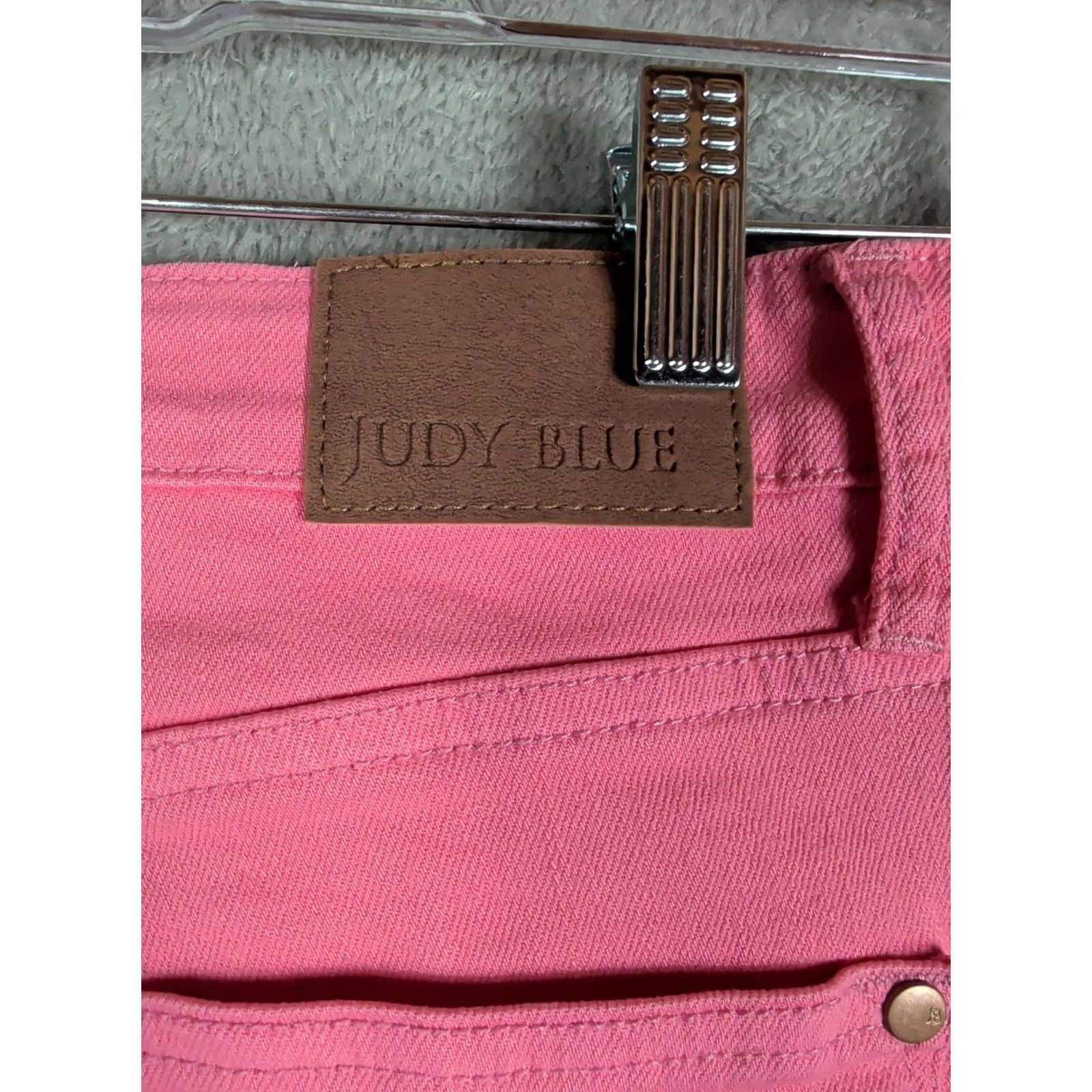 Vintage Judy Blue Jeans Pink Rose High Rise Wide Leg Crop 7/28 Raw Hem Control Top Womens Size M / US 6-8 / IT 42-44 - 6 Thumbnail
