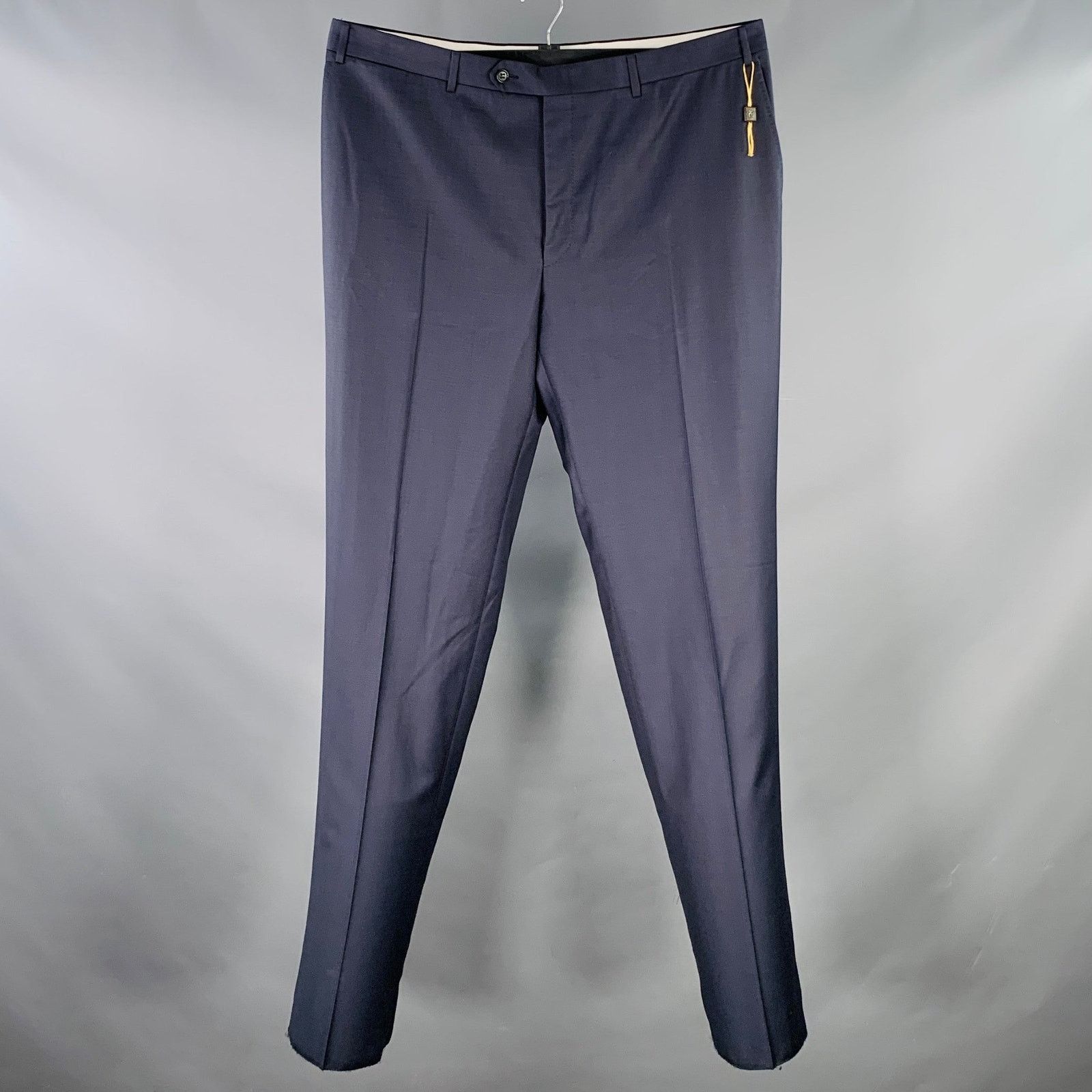 Canali CANALI Size 42 Navy Wool Flat Front Dress Pants Size US 42 / EU 58 - 1 Thumbnail