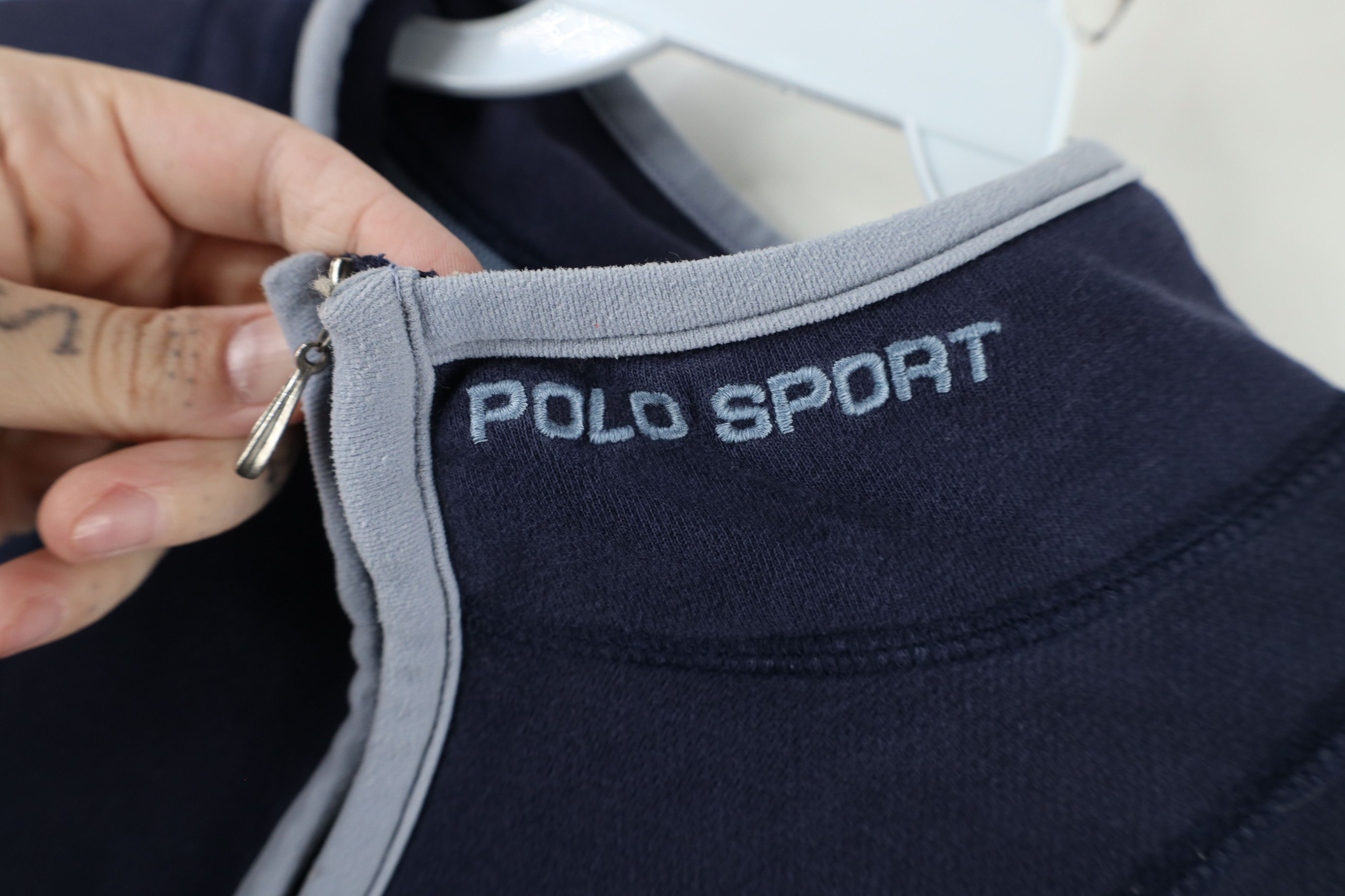 Ralph Lauren × Vintage Vintage 90s Polo Sport Ralph Lauren Half Zip Sweater Blue Size US XL / EU 56 / 4 - 4 Thumbnail