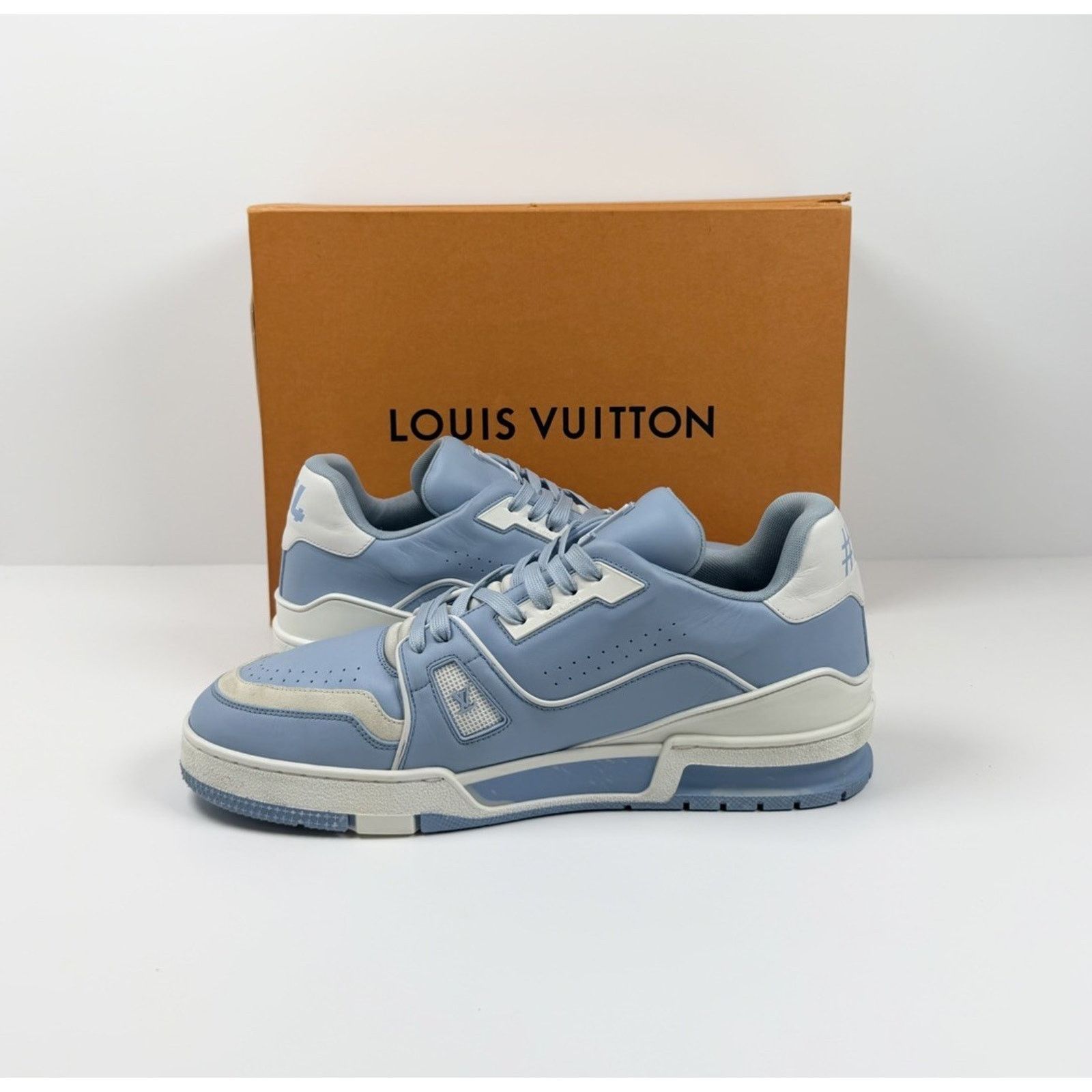 Louis Vuitton Size 9LV/10US - Louis Vuitton Blue Leather Trainers Size US 10 / EU 43 - 5 Thumbnail