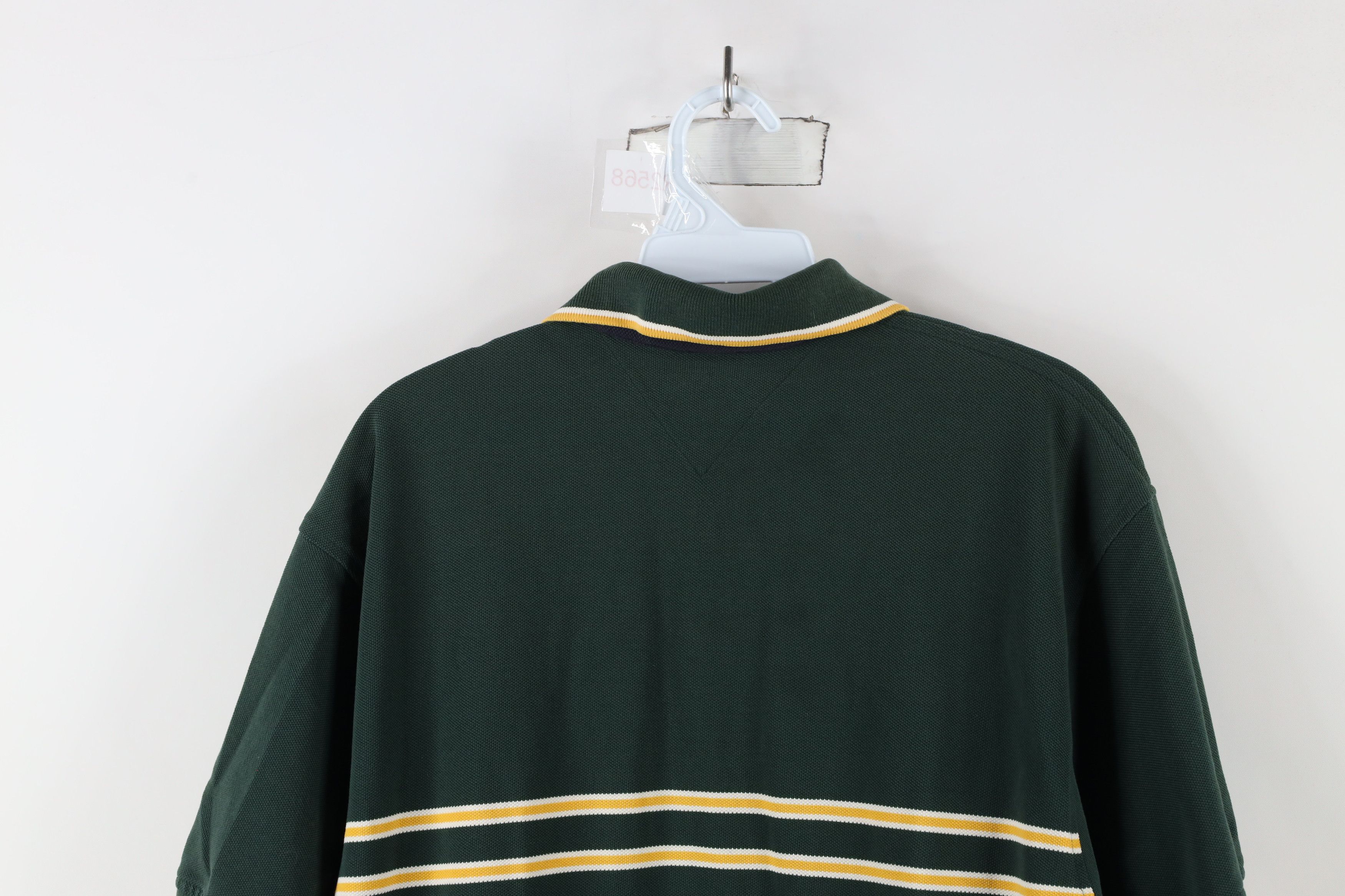 Tommy Hilfiger × Vintage Vintage 90s Tommy Hilfiger Striped Collared Polo Shirt Green Size US S / EU 44-46 / 1 - 13 Thumbnail