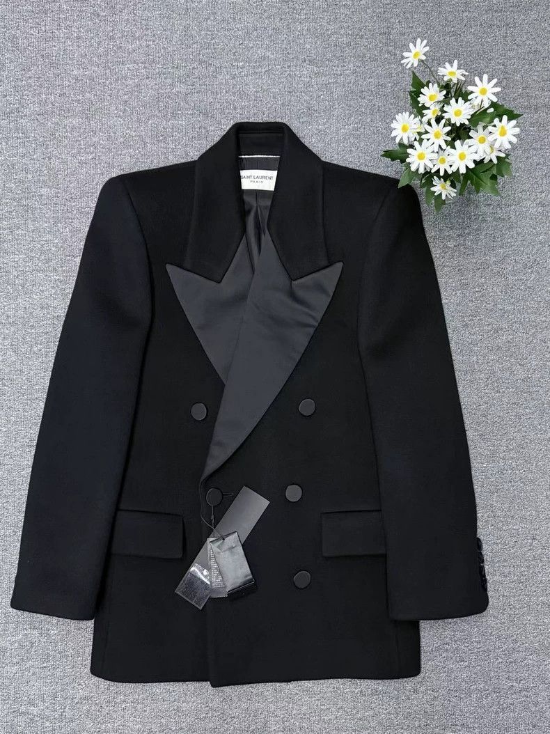 Yves Saint Laurent Saint Laurent 23 Show Style Double Breasted Smoking Suit 2 Size 46R - 1 Thumbnail