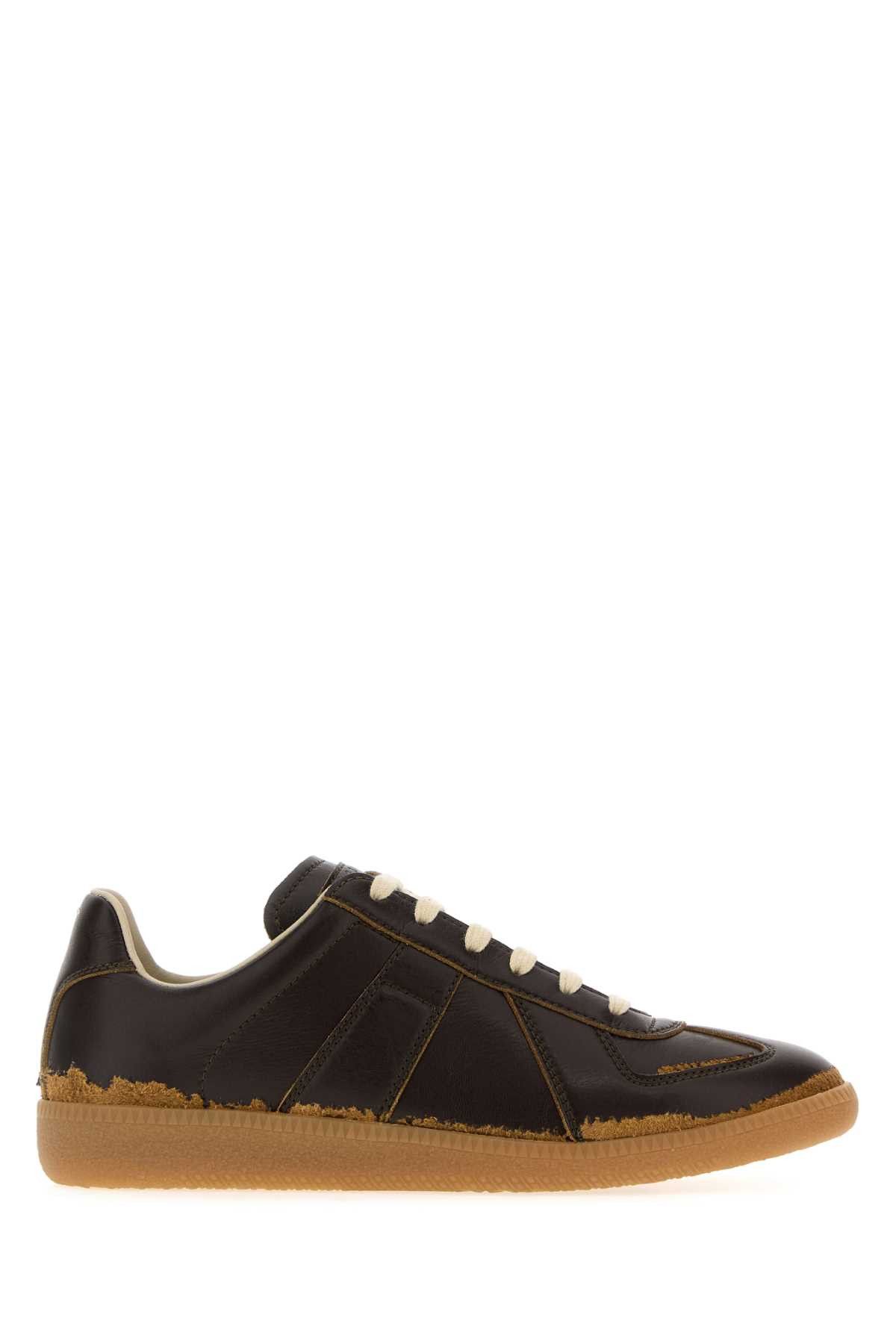 Maison Margiela Brown Leather Replica Sneakers Size US 9 / IT 39 - 1 Thumbnail