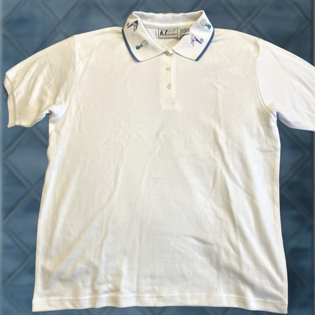 Vintage VINTAGE Kenneth Tool Embroidered Golf Polo Women XL White Polo Apparel Ladies XL Size XL / US 12-14 / IT 48-50 - 1 Thumbnail