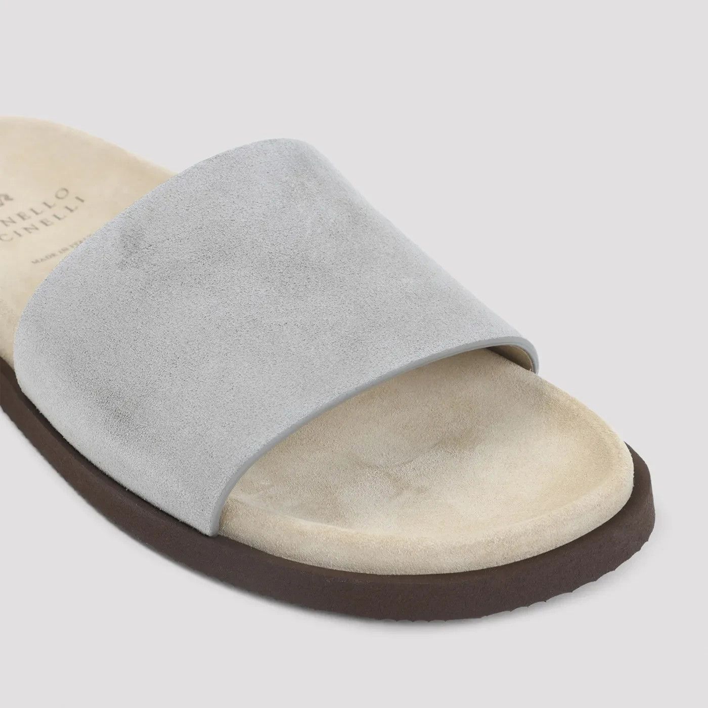 Brunello Cucinelli BRUNELLO CUCINELLI Gray Suede Slide Sandals New & Authentic Size US 11 / EU 44 - 5 Thumbnail