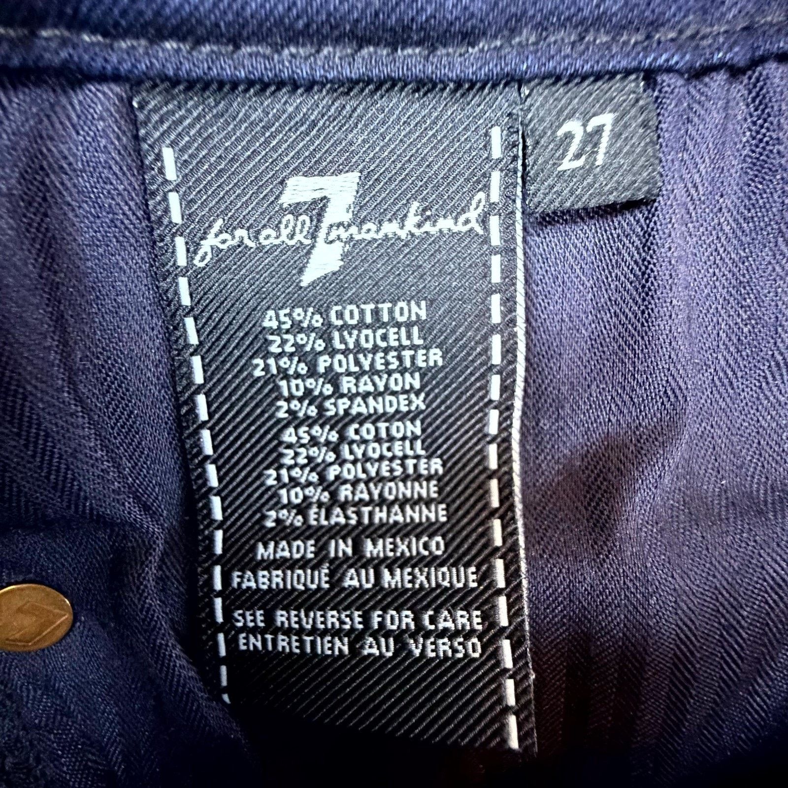 7 For All Mankind 7 For All Mankind Skinny Jeans Womens 27 Blue High Waist Size 27" / US 4 / IT 40 - 9 Thumbnail