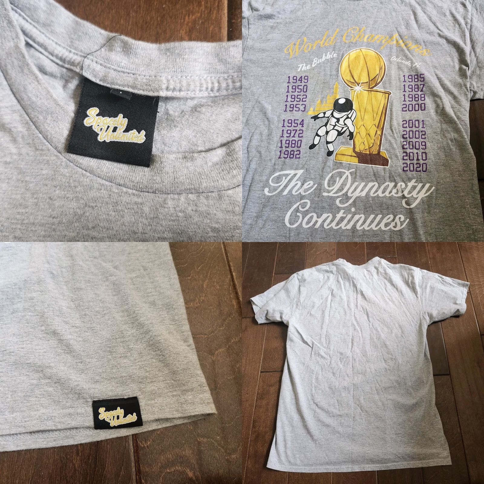 Vintage Spacely Unlimited World Champions Shirt Mens Gray Short Sleeve Crew Neck Large T-Shirt Size US L / EU 52-54 / 3 - 9 Thumbnail