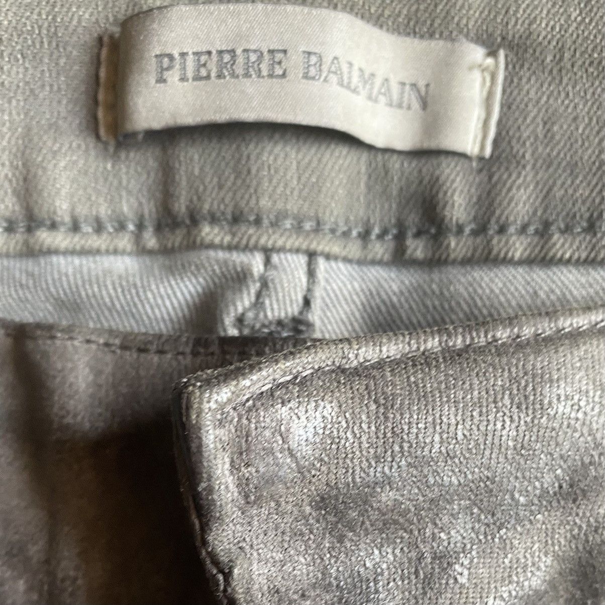 Balmain AW12 Balmain Grey Wax Biker Jeans Size US 29 - 5 Thumbnail