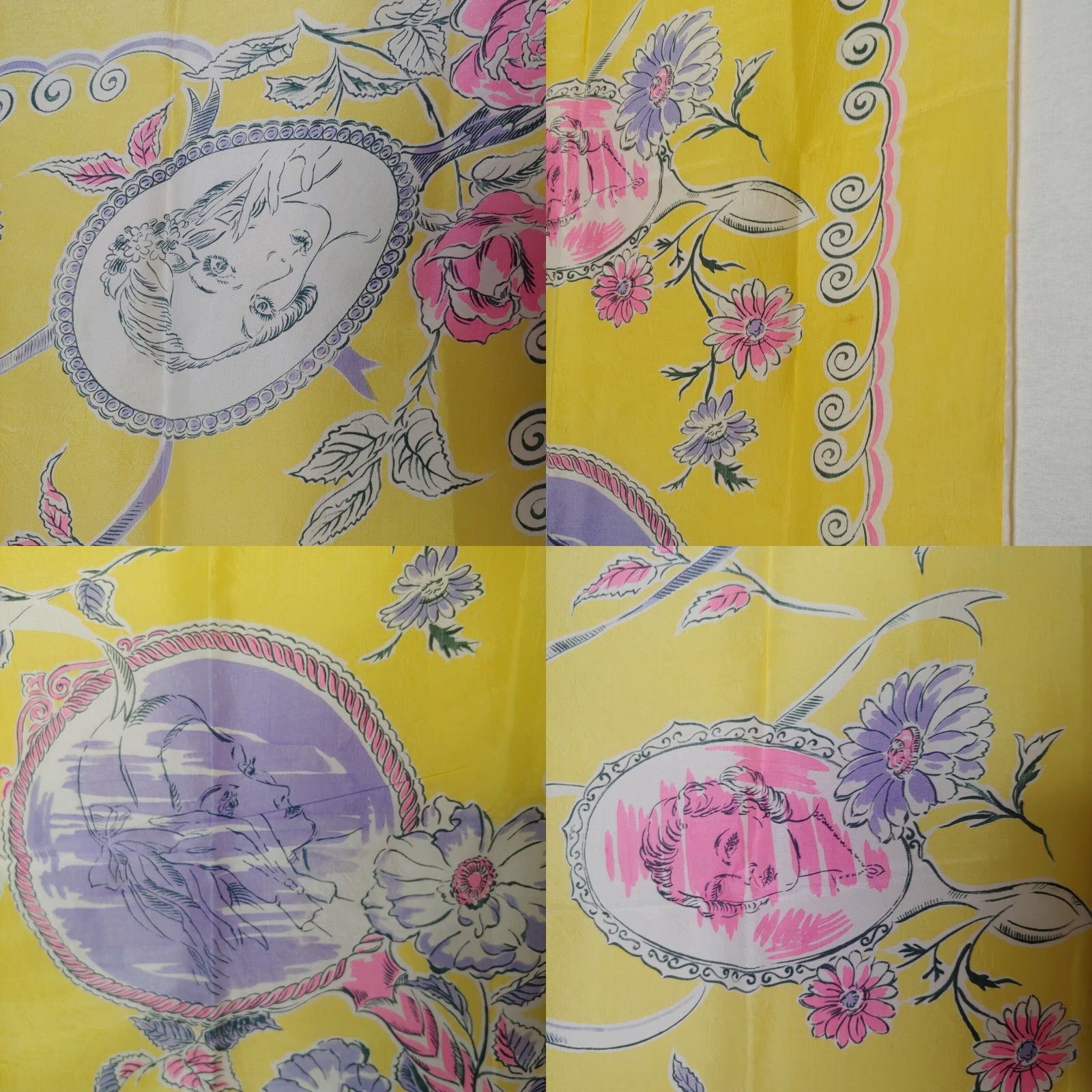 Vintage Vintage Women's Silk-Like Yellow Scarf Casual Accessory 35.5x33" Womens Size ONE SIZE - 8 Thumbnail