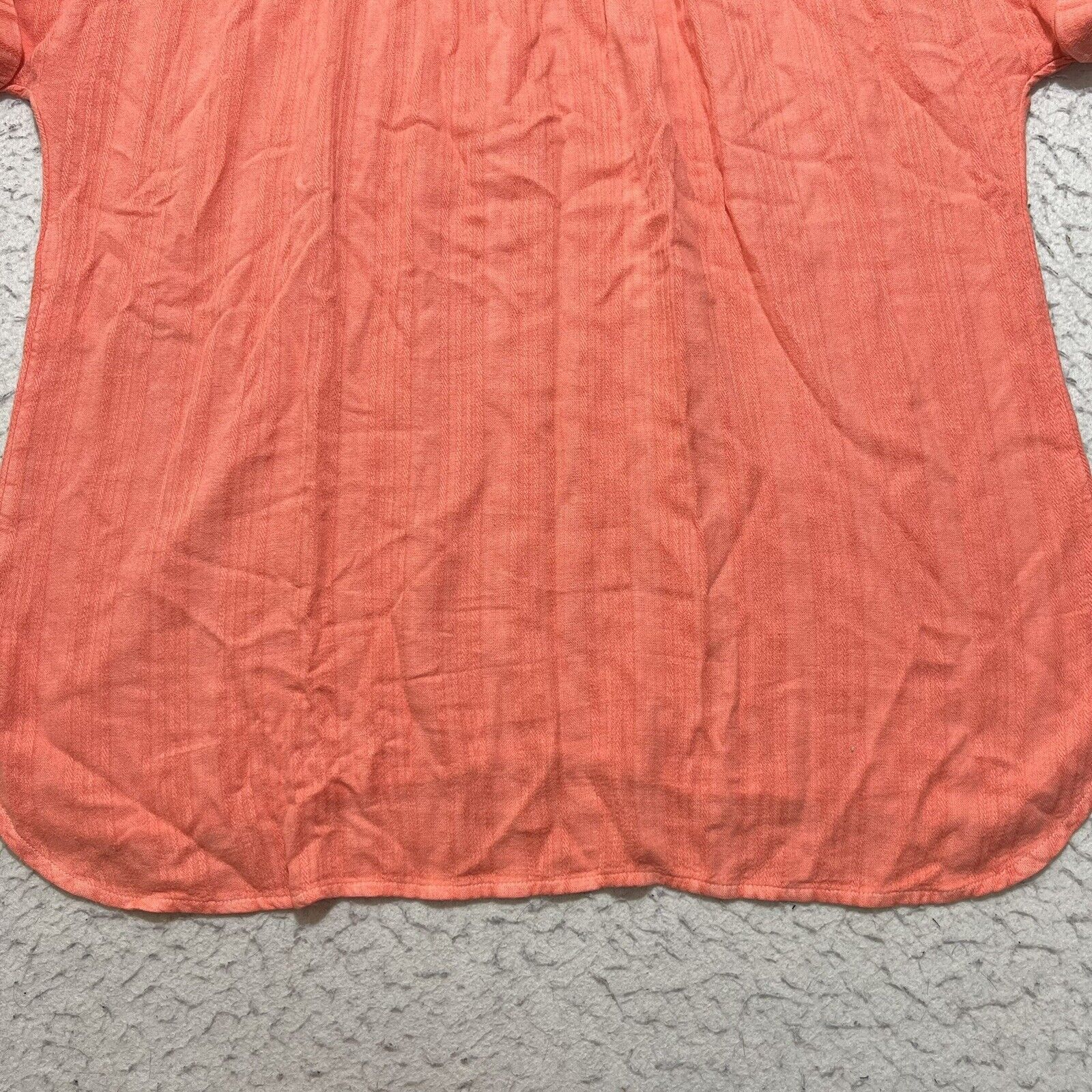 Chicos Chico's Large Linen Blend Short Sleeve Half Button Up Shirt Size L / US 10 / IT 46 - 12 Thumbnail