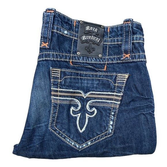 Vintage Rock Revival Embroidered Jeans Size 40 JIMI Blue