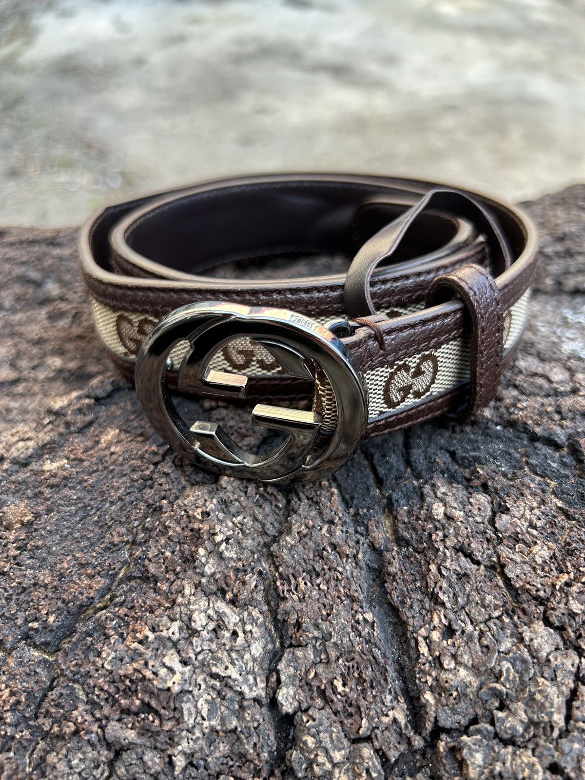 Gucci gucci interlocking G buckle monogram belt Size ONE SIZE - 1 Thumbnail