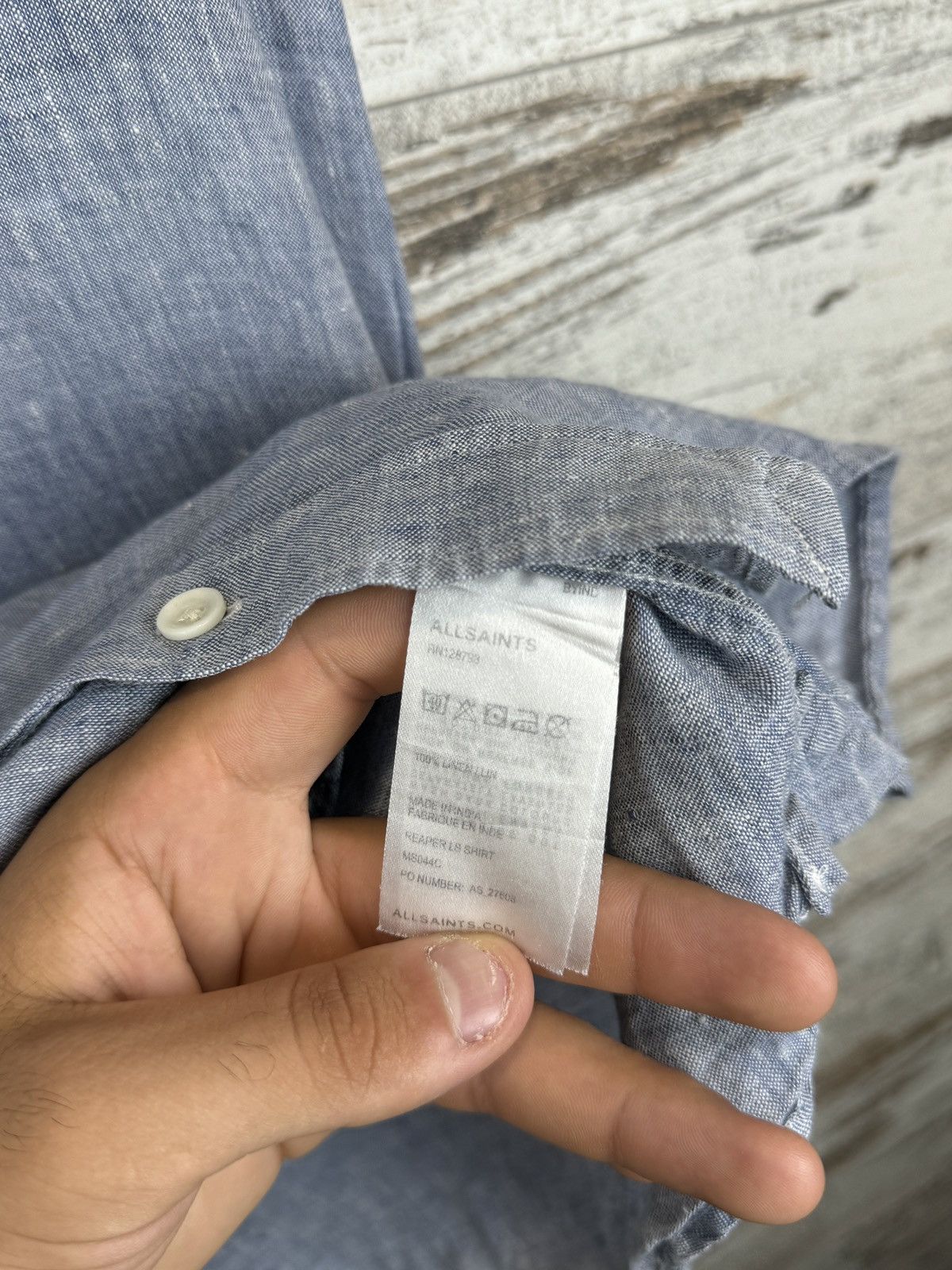 Allsaints × Japanese Brand Mens AllSaints Reaper LS Shirts button up linen luxury Size US S / EU 44-46 / 1 - 8 Thumbnail