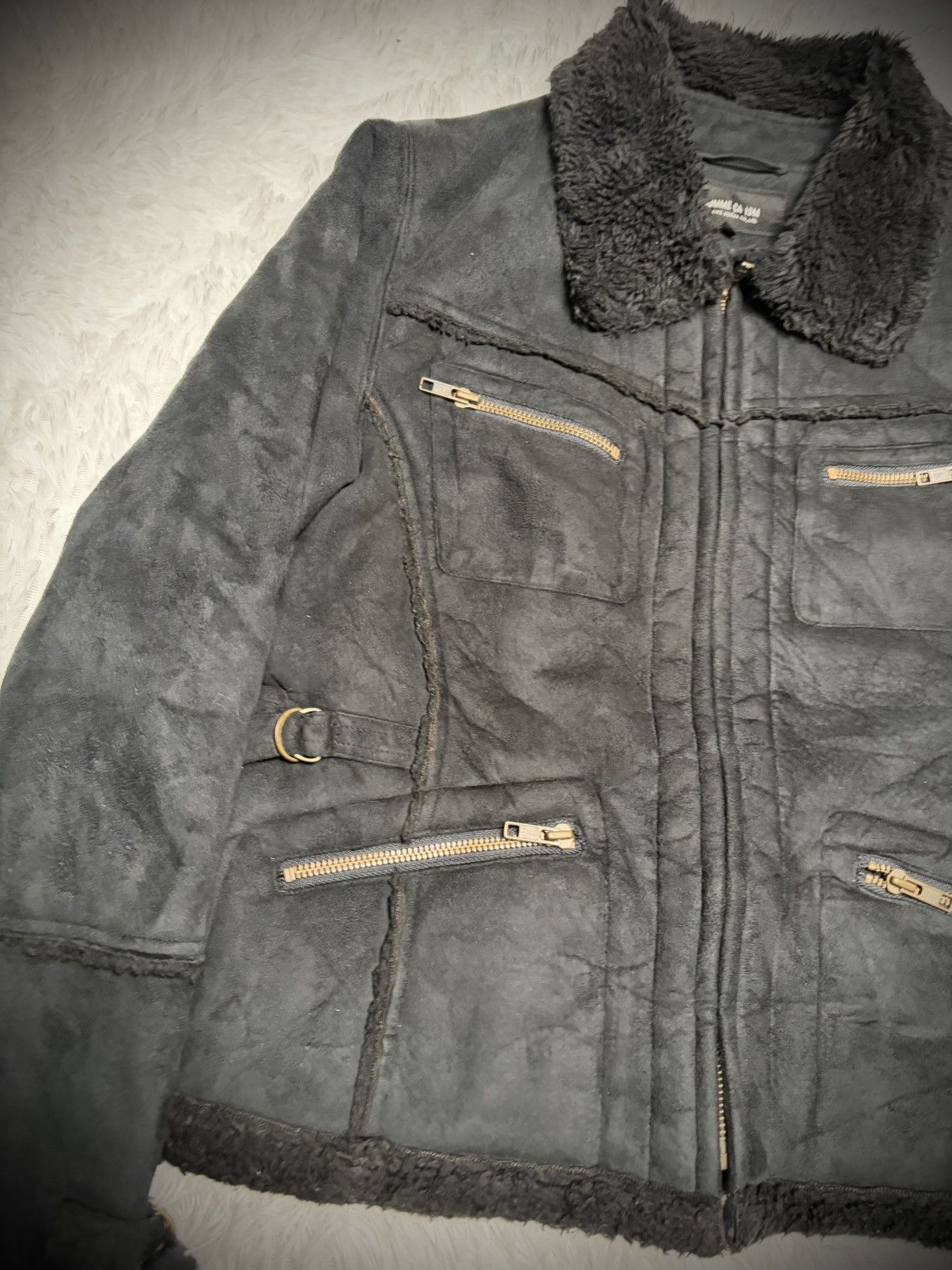 2000s vkei Japanese brand Comme Ca Ism furr jacket