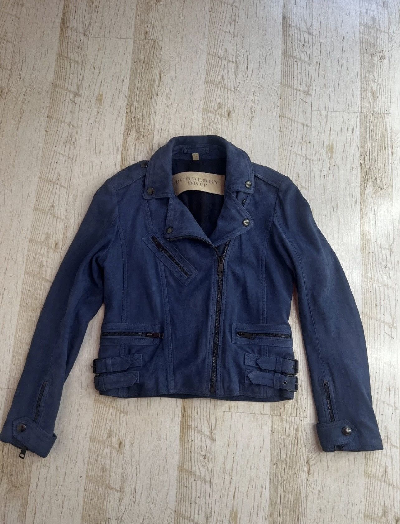 Burberry Burberry Brit Moto Biker Jacket Dark Navy Nappa Size M / US 6-8 / IT 42-44 - 1 Thumbnail