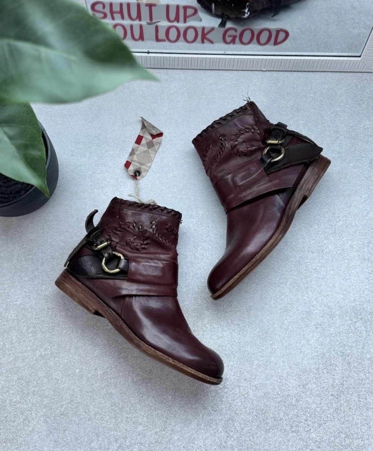 A.S.98 Vintage A.S 98 AIRSTEP Ankle Leather Burgundy Boots Size 37 Size US 6.5 / IT 36.5 - 1 Thumbnail
