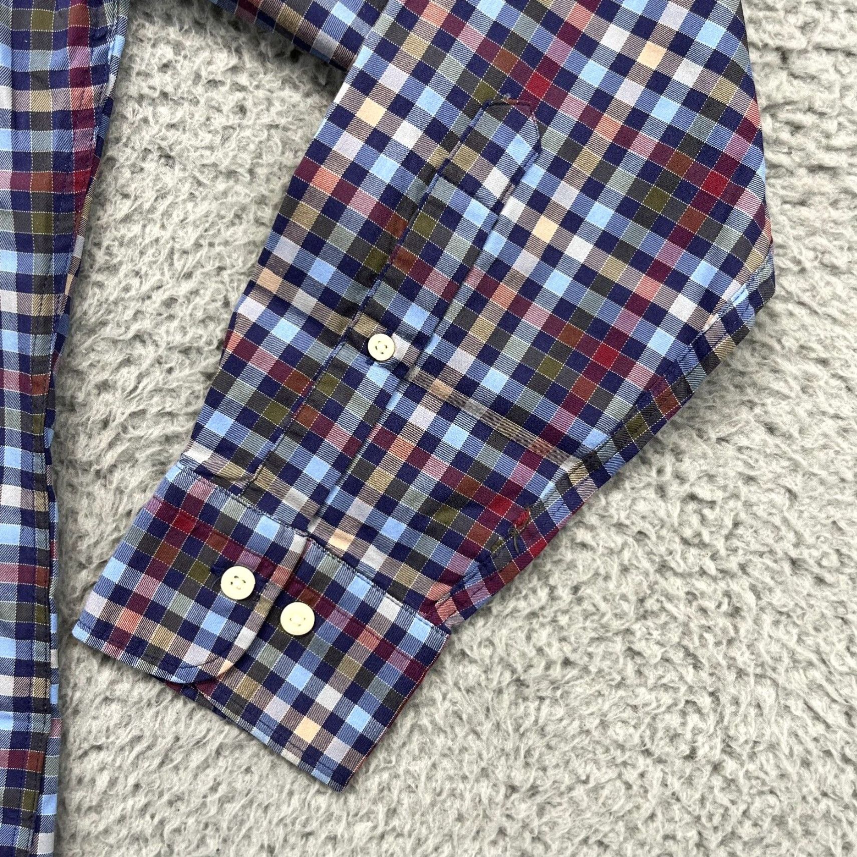 Peter Millar VINTAGE Peter Millar Shirt Mens Medium Blue Pastel Grid Check Carlow Crown Lite Sport Size US M / EU 48-50 / 2 - 6 Thumbnail