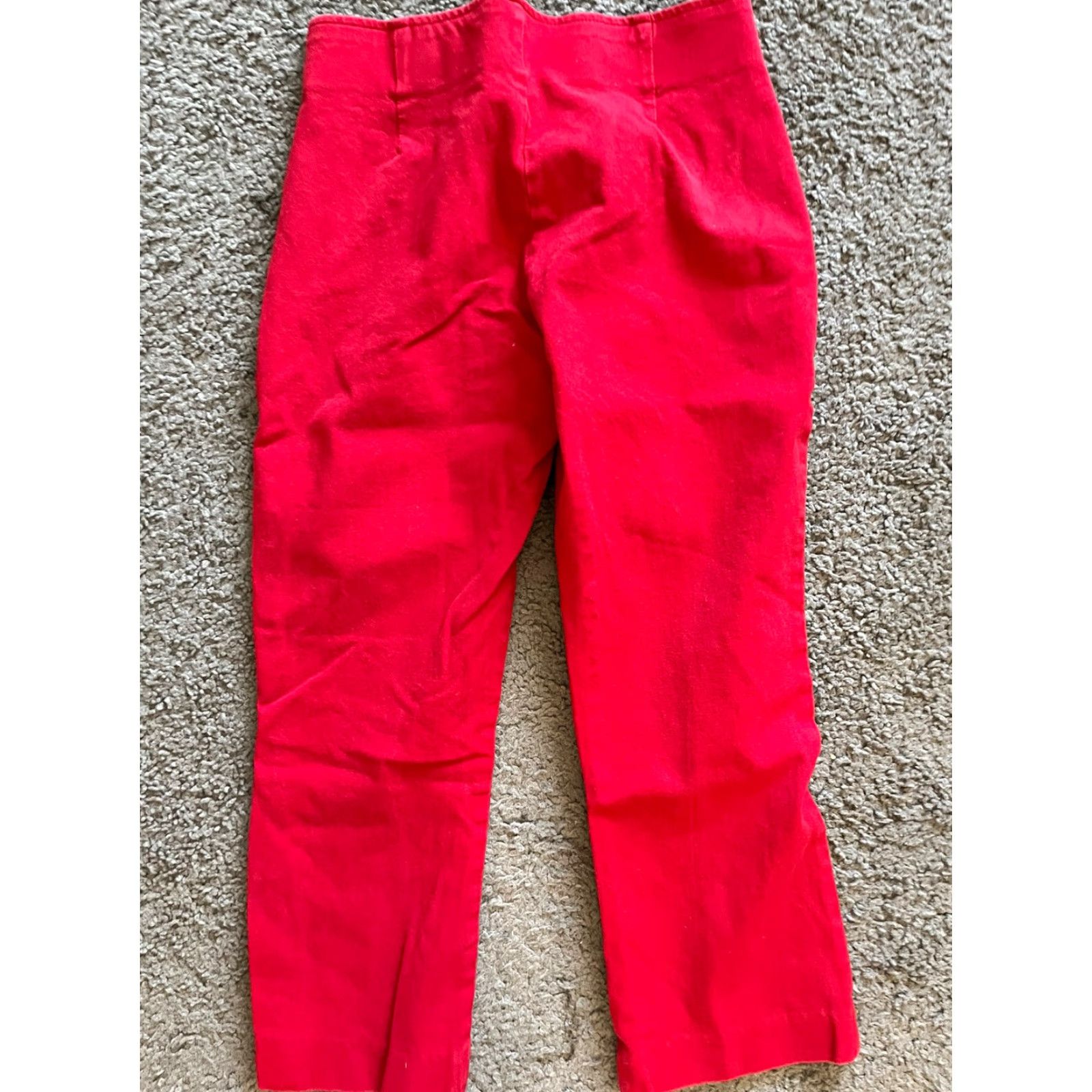 Gap GAP Petite Cropped Flare Pants 6P Red Solid Side Zip Womens Size 28" / US 6 / IT 42 - 3 Thumbnail