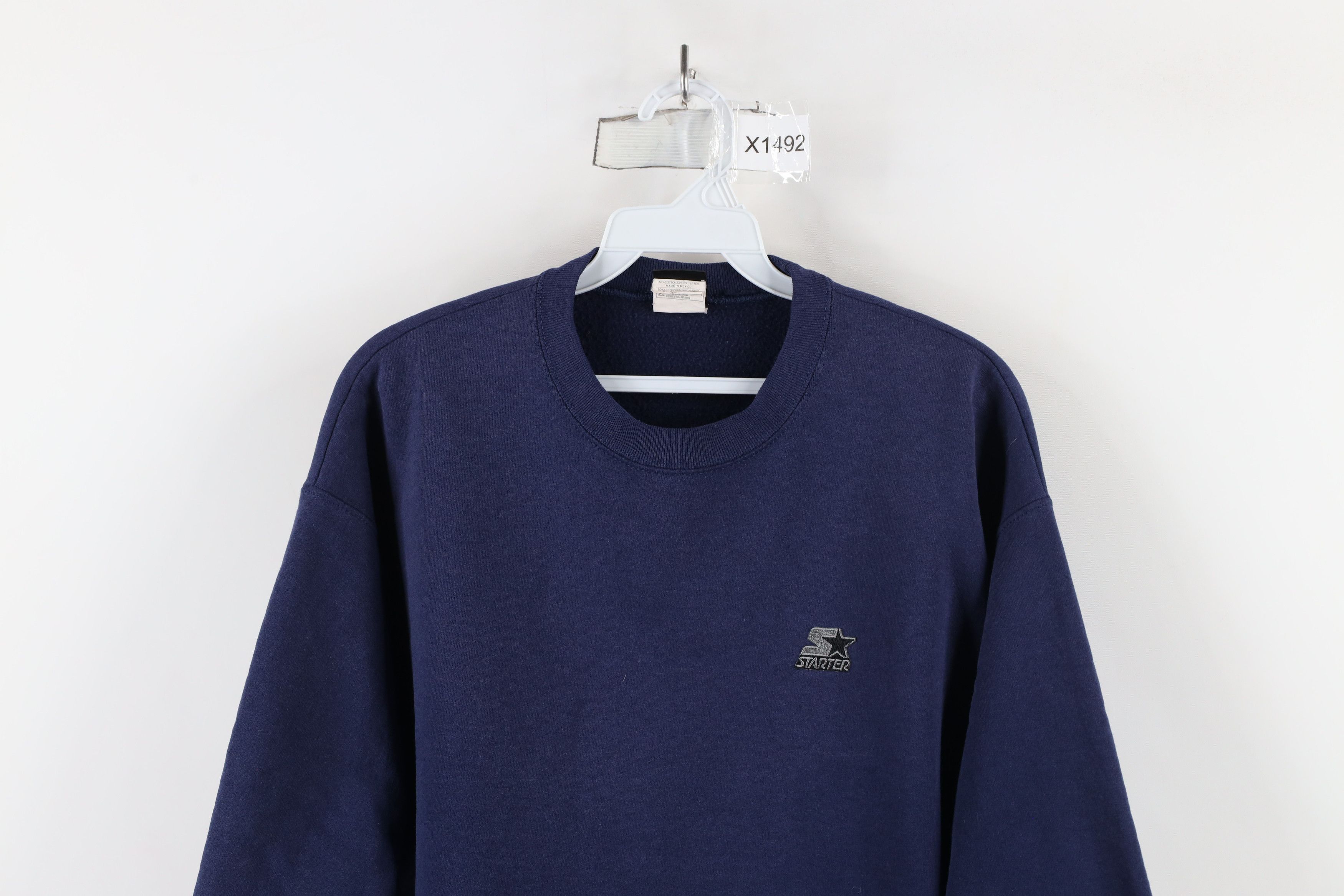 Starter × Vintage Vintage 90s Starter Spell Out Crewneck Sweatshirt Blue Size US M / EU 48-50 / 2 - 2 Thumbnail
