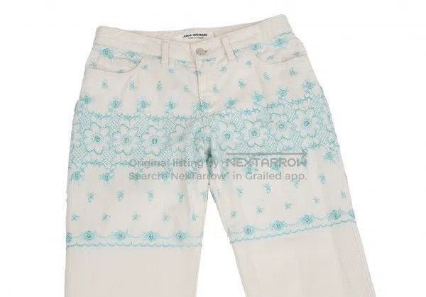 Junya Watanabe Junya Watanabe size M White vintage embroidered floral pan Size 22" - 3 Thumbnail