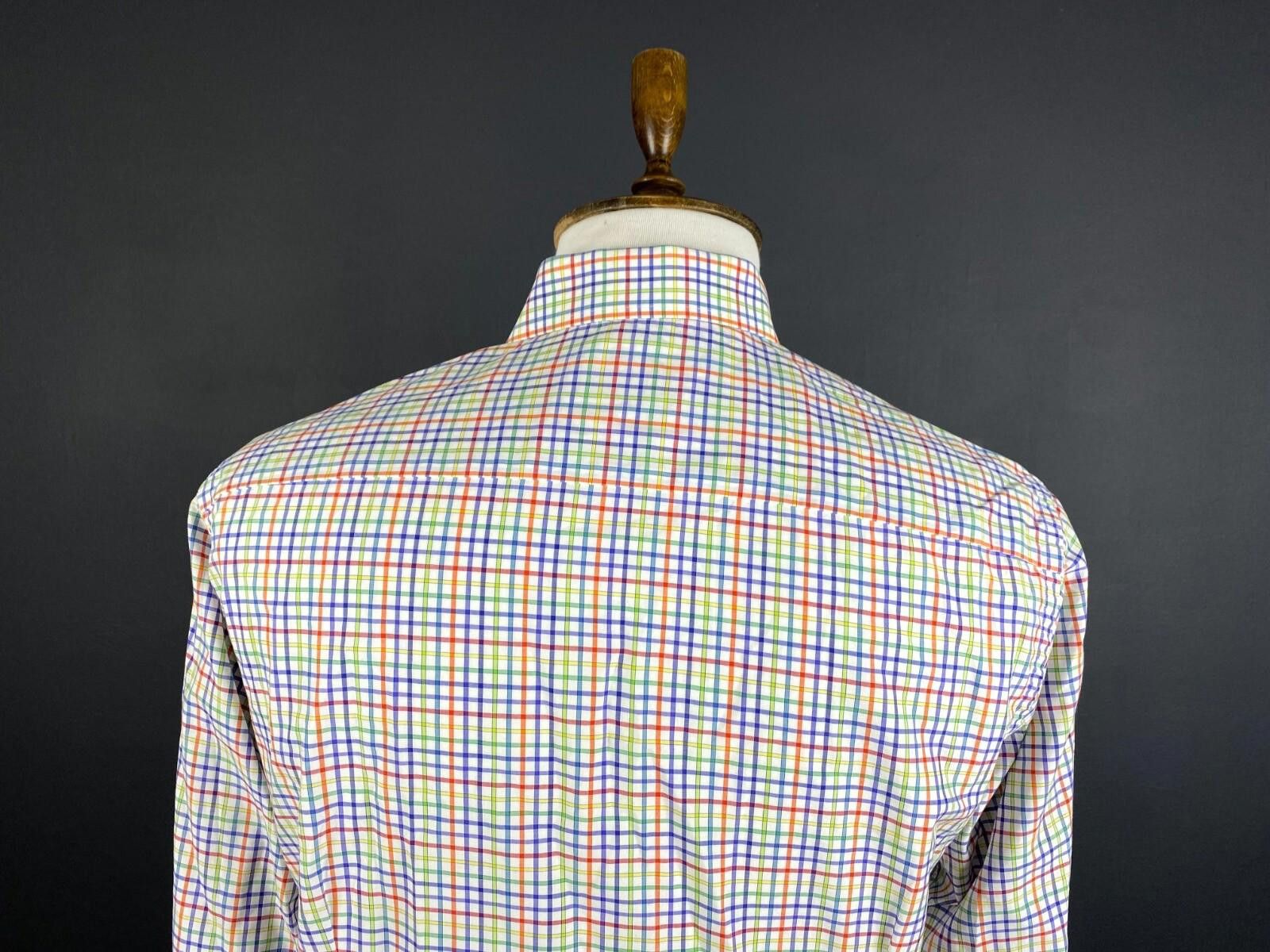 Eton Eton Slim White Multicolor Check Down Shirt Size 42 / 16 Size US M / EU 48-50 / 2 - 8 Thumbnail