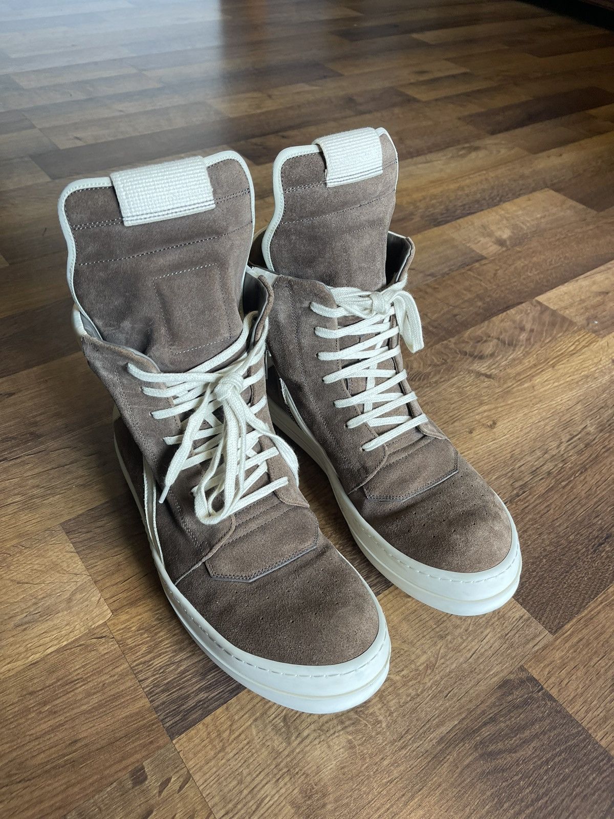 Pre-owned Rick Owens Rick Owen Geobasket Shoes In Brown