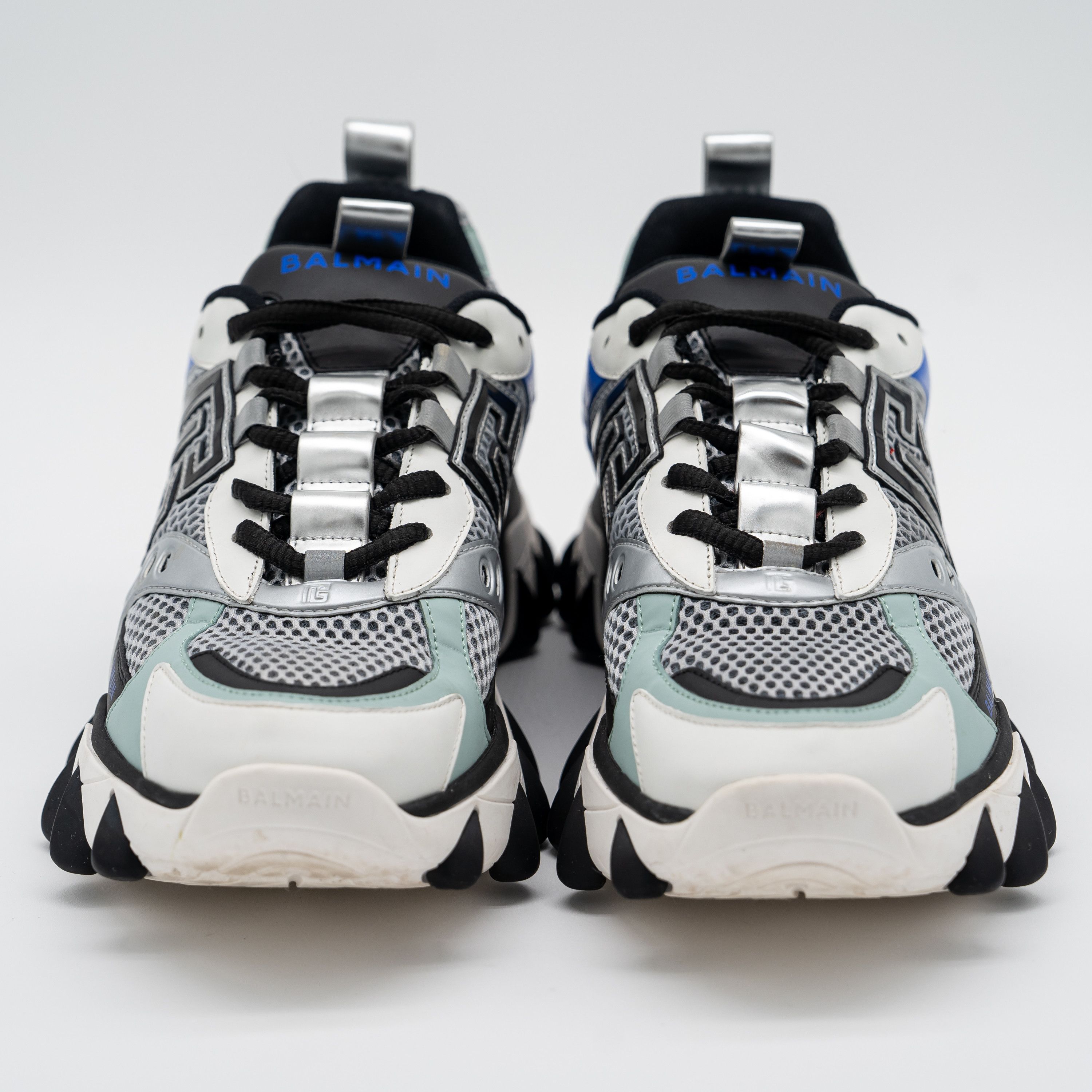 Balmain 44 11 US Balmain B-East White Black Blue Silver Sneakers Size US 11 / EU 44 - 2 Thumbnail