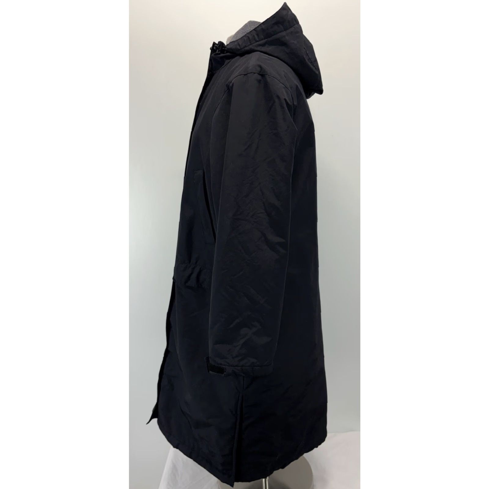 Lands' End Lands' End Black Long Coat Parka Women M 10 12 Fleece Lined Zip Hook & Loop Winter Nylon Polyester Lining Zipper Women Size M / US 6-8 / IT 42-44 - 2 Thumbnail