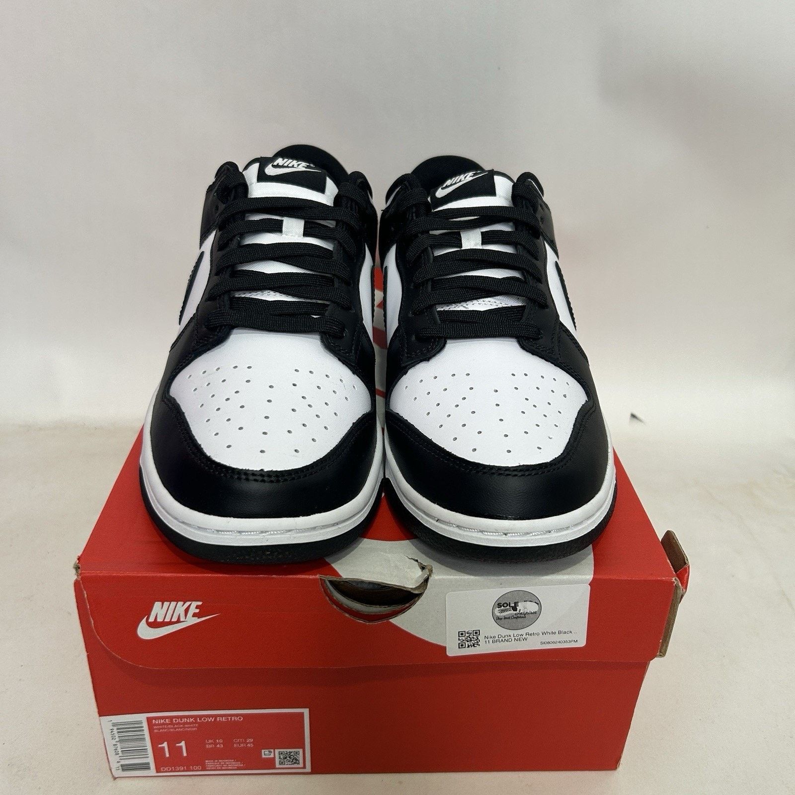 Nike Nike Dunk Low Retro “Black White/Panda” Size US 11 / EU 44 - 2 Thumbnail