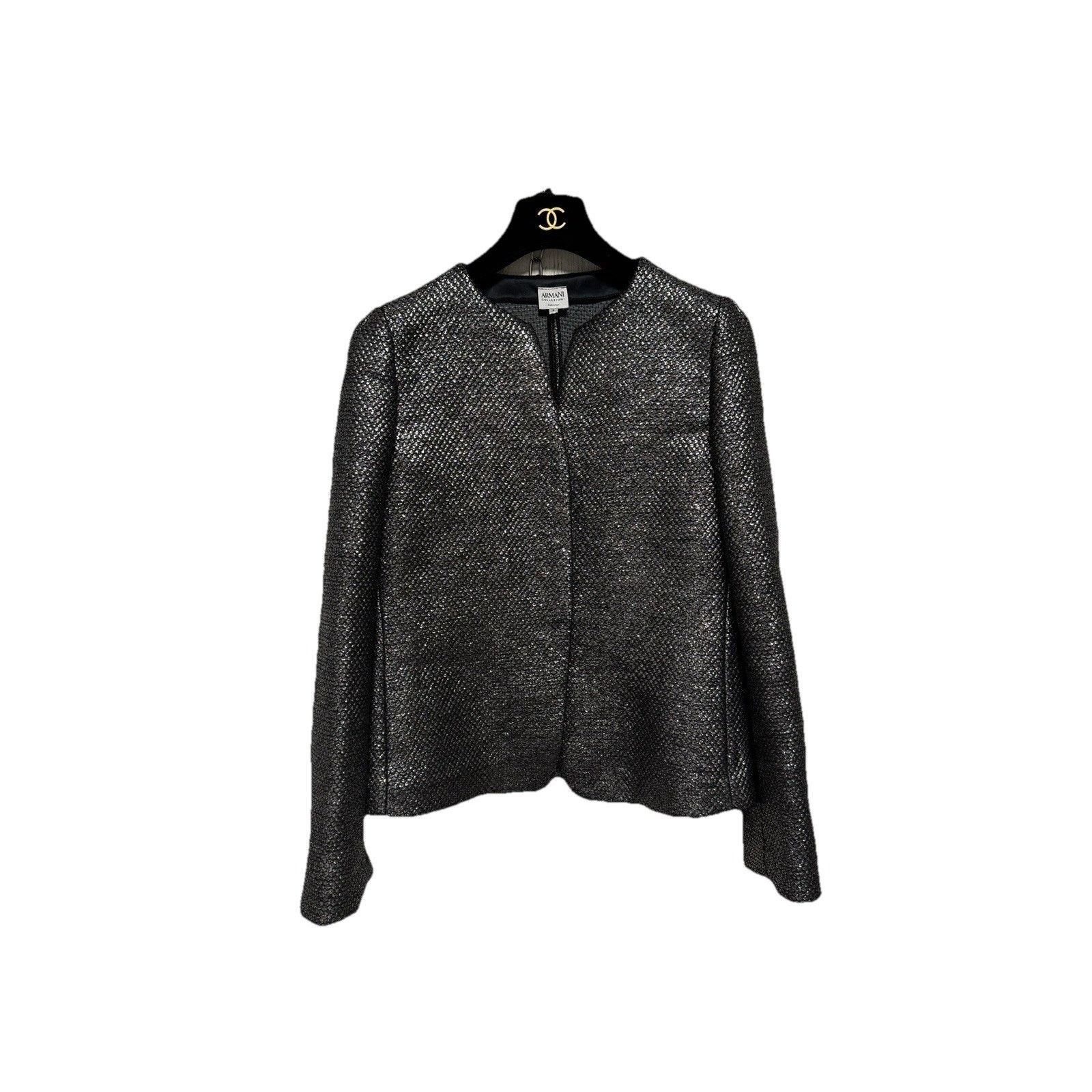 Armani Collezioni Armani Collezioni Pewter Wool Silk Blazer Size M / US 6-8 / IT 42-44 - 4 Thumbnail