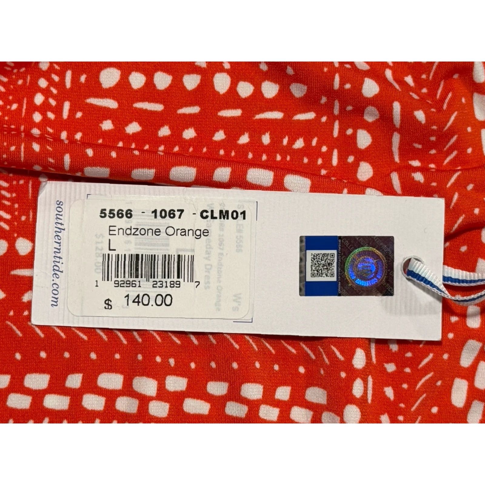 Southern Tide NWT Southern Tide Varsity Gameday Flat Mini Dress Endzone Orange Abstract Short Sleeve Cap Sleeve Drop Waist Pullover Casual Travel Women L Size L / US 10 / IT 46 - 7 Thumbnail