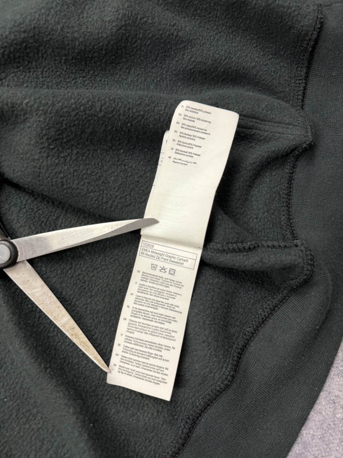 Carhartt Vintage Y2K Carhartt Big Logo Zip Up Hoodie Black Jacket Size US L / EU 52-54 / 3 - 13 Thumbnail