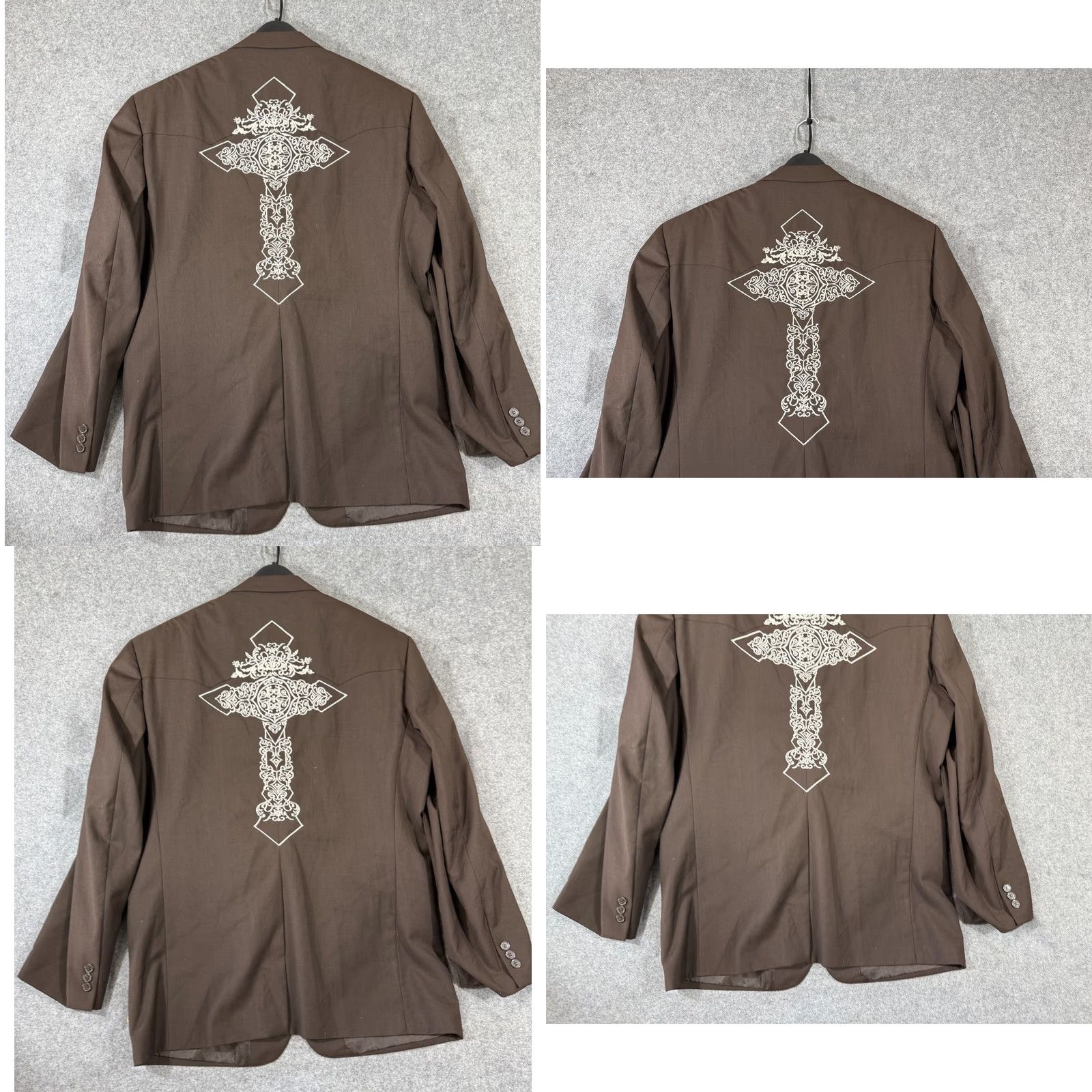 Vintage El General Blazer Mens L Single Breasted Notch Lapel Crucifix Embroiderd Jacket Coat Tuxedo Vintage? No (omit) Size 42R - 8 Thumbnail