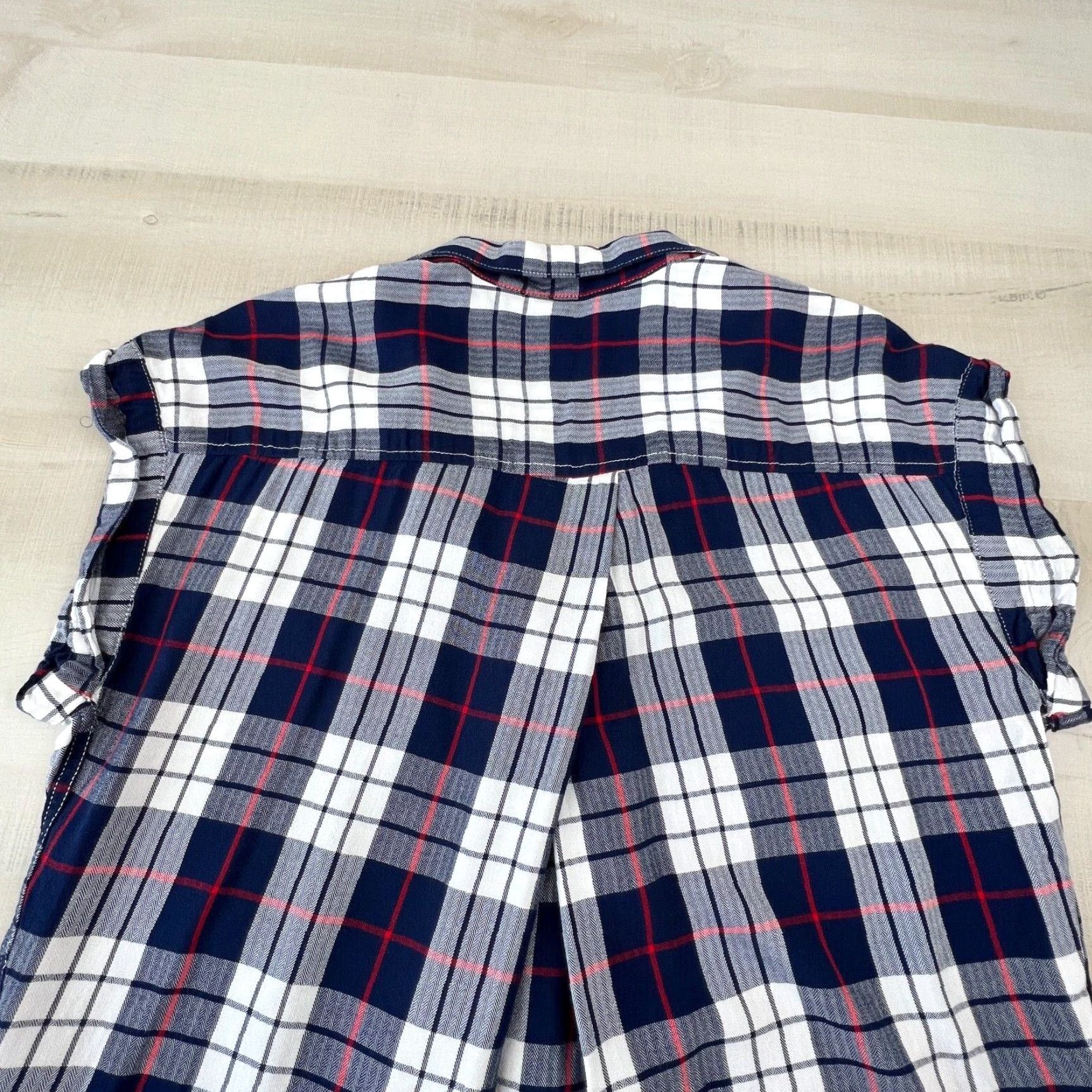 Vintage Jachs Womens Blue Plaid Sleeveless Button Up Shirt Small Size S / US 4 / IT 40 - 8 Thumbnail