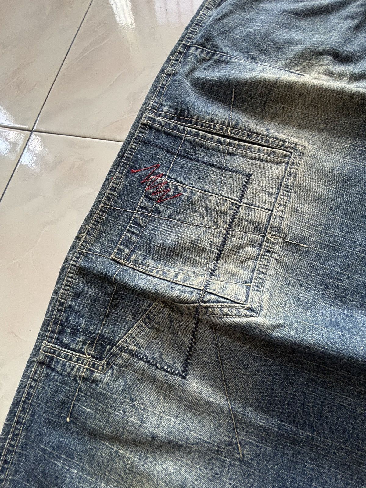 Pelle Pelle Pelle Pelle Mud Wash Baggy Patchwork Denim Jeans Size US 32 / EU 48 - 9 Thumbnail