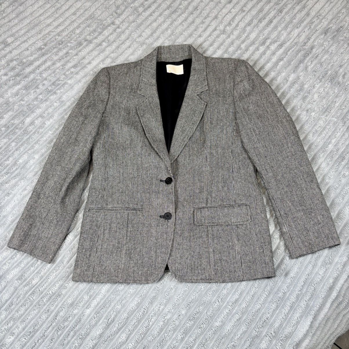 Pendleton Vintage Pendleton Blazer Womens 6 Black Plaid Houndstooth Size L / US 10 / IT 46 - 1 Thumbnail