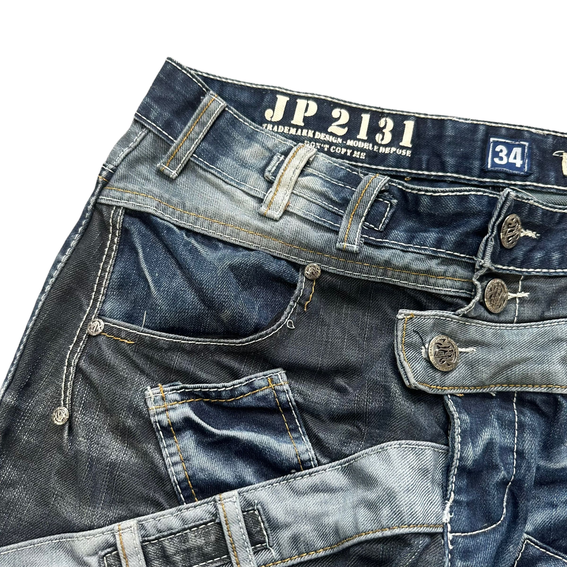 Japanese Brand JAPRAG JP 2131 CRAZY DESIGN DECONSTRUCTED DENIM #8641-018 Size US 34 / EU 50 - 3 Thumbnail